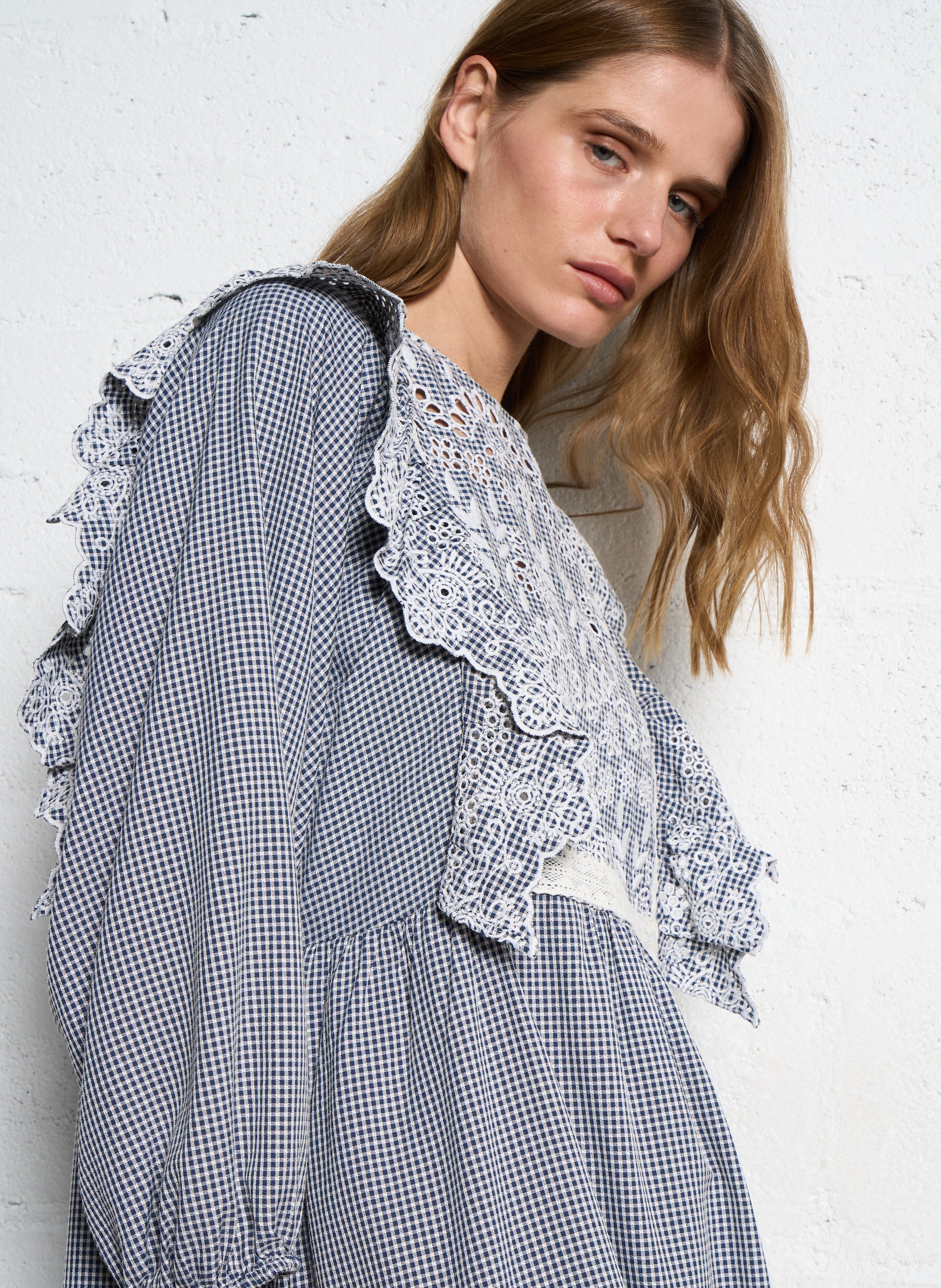 Robe longue brodée imprimée MAX MARA WEEK END Bleu