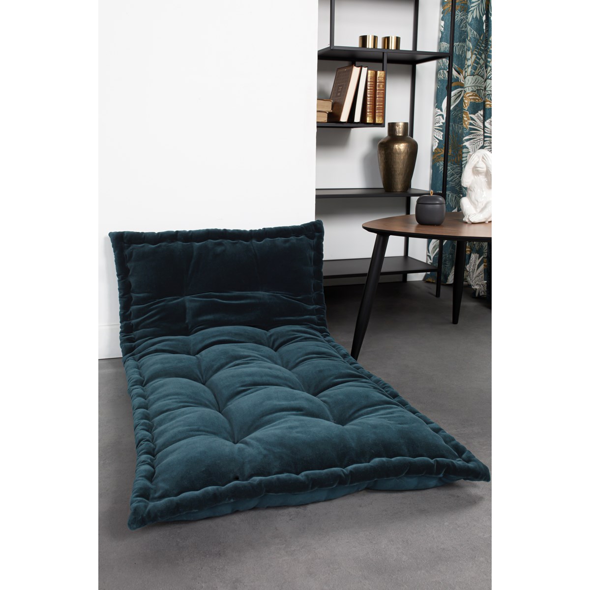 Solid color cotton floor cushion TODAY LINGE DE MAISON Blue