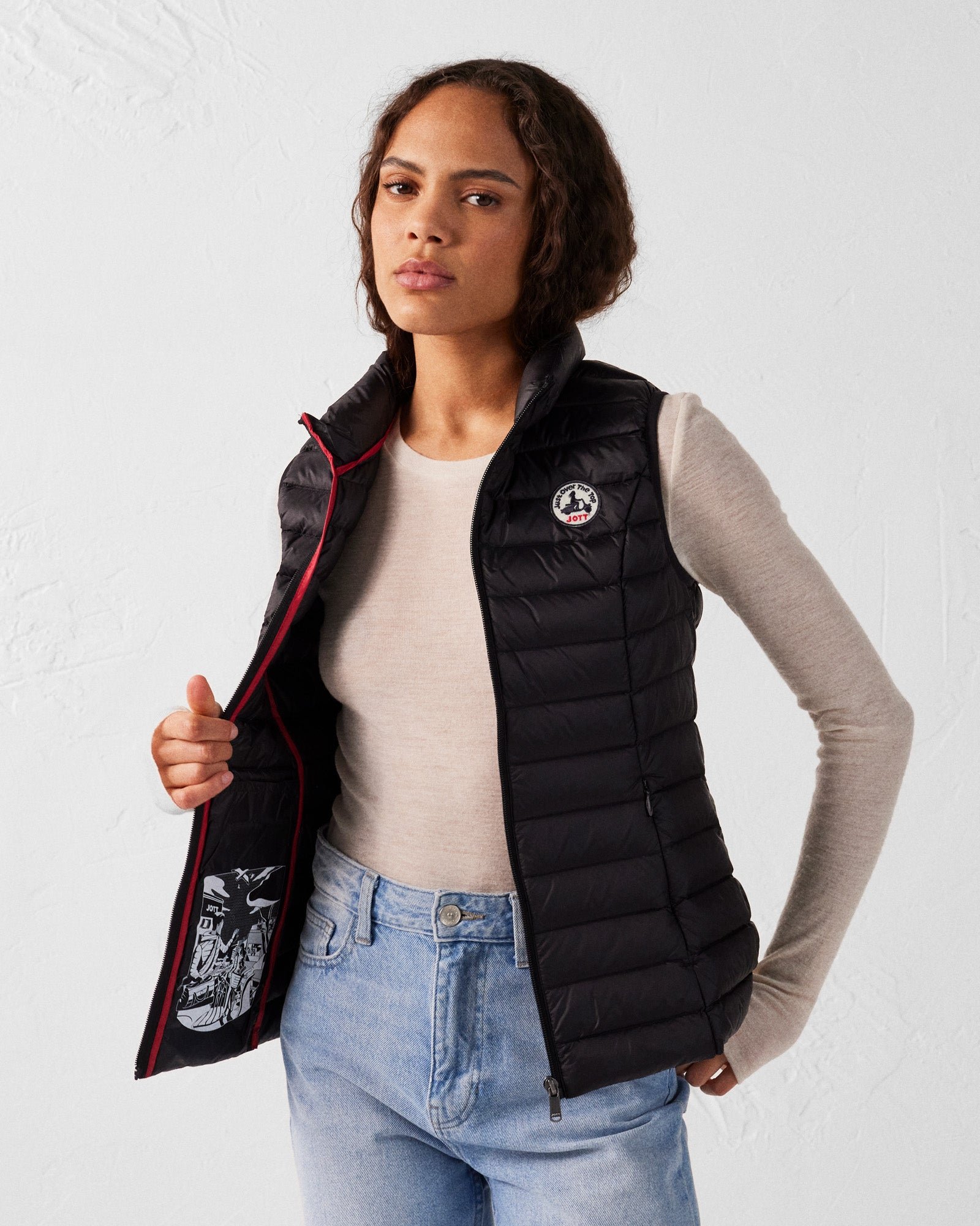 Sleeveless lightweight down vest seda JOTT Black