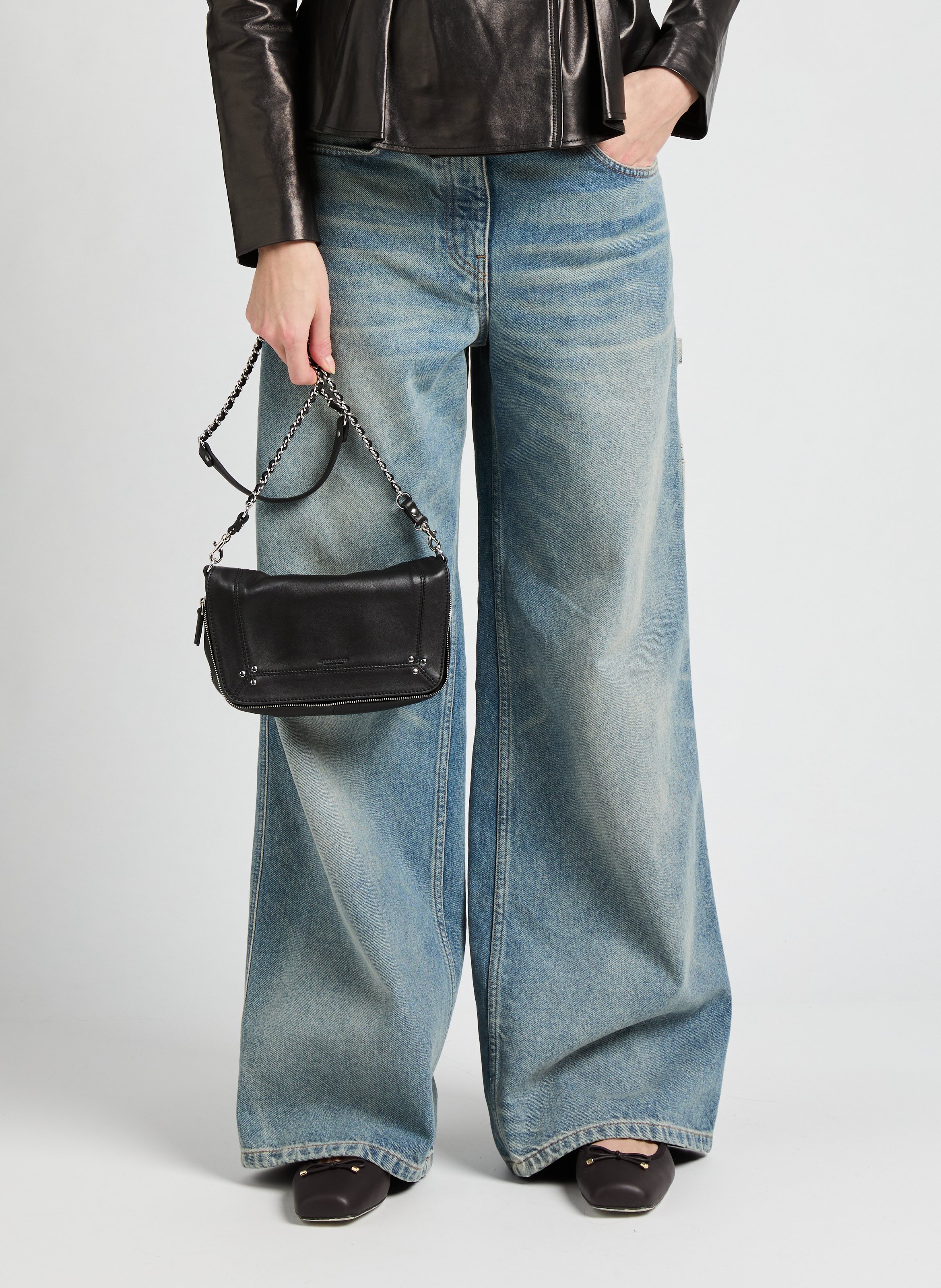 Leather shoulder bag JEROME DREYFUSS Black