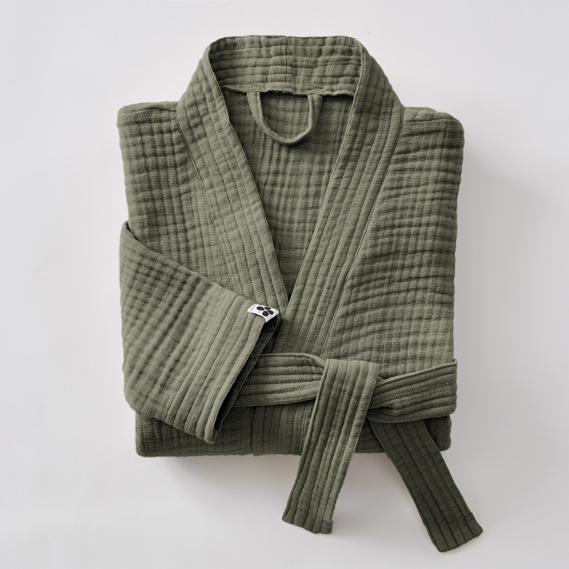 Peignoir kimono mixte gaze de coton unie gaïa L'EFFET PAPILLON