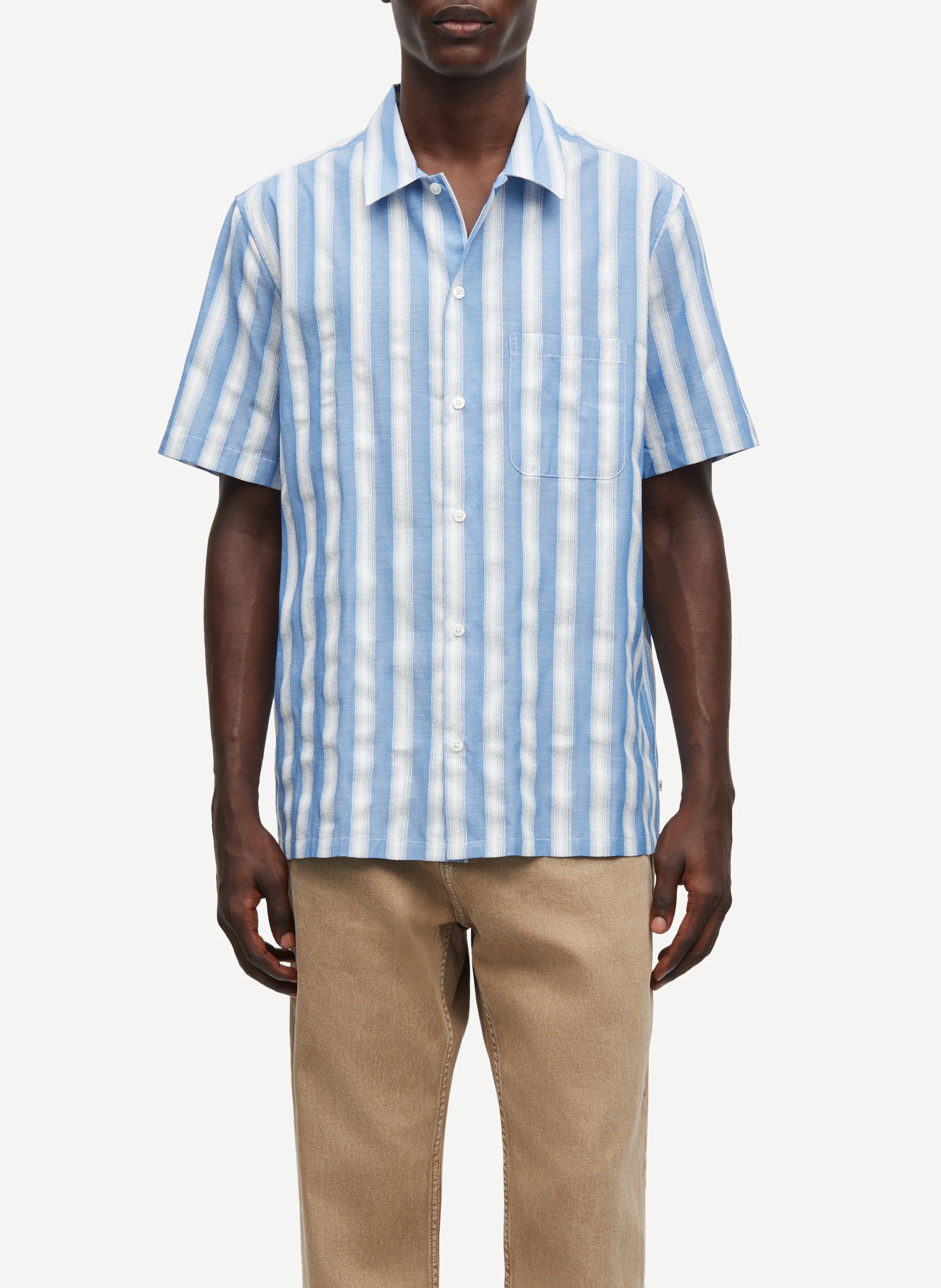 Chemise droite en coton bio rayé SAMSOE SAMSOE Multicolore