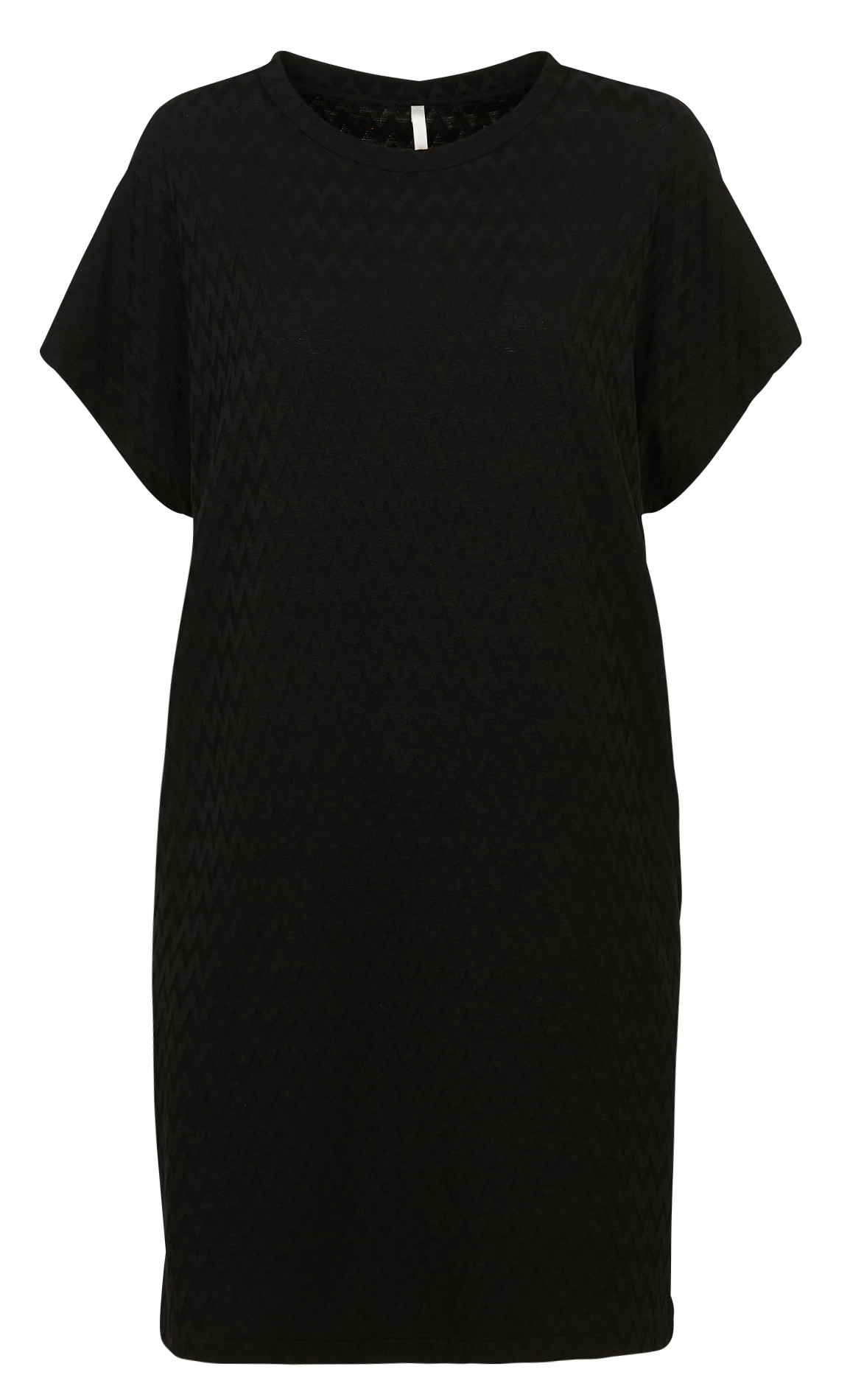 Round-neck midi dress I CODE Black