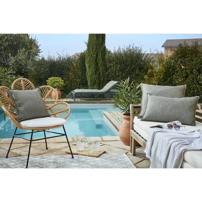 Housse de coussin "naïa outdoor" toutes dimensions l'effet papillon L'EFFET PAPILLON Gris