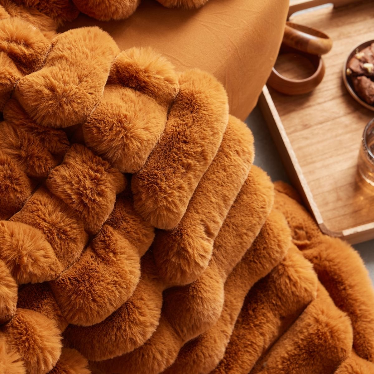 Solid ribbed plaid TODAY LINGE DE MAISON Brown