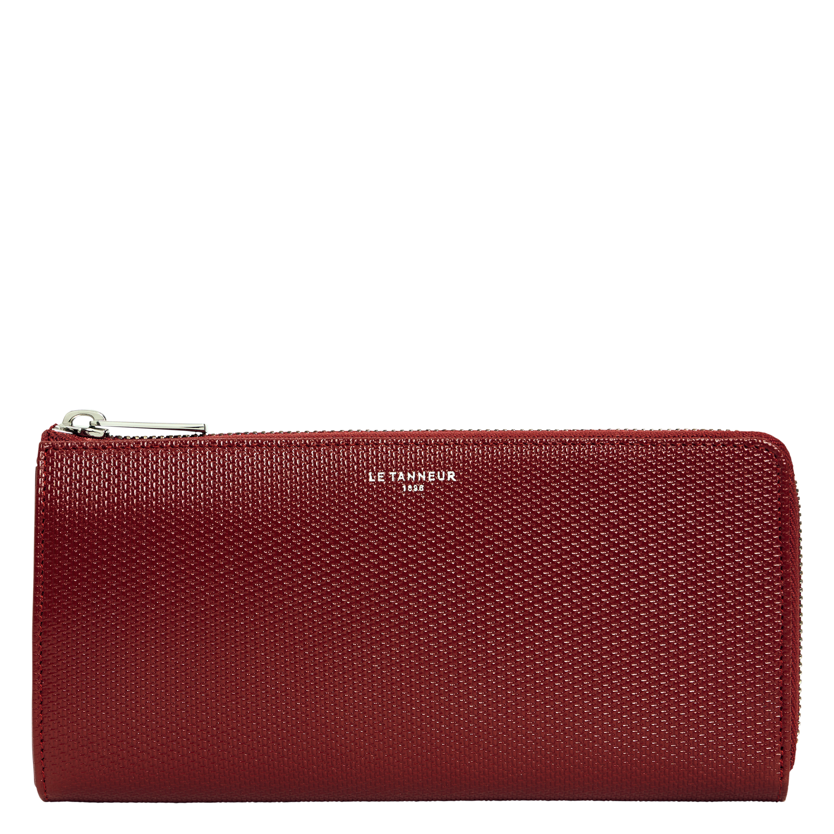 Portefeuilles zippé en cuir LE TANNEUR Rouge