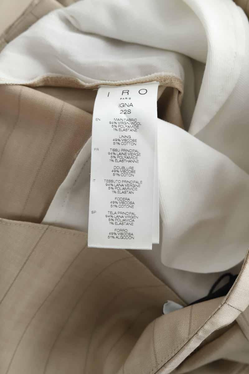 Bandol straight woollen trousers IRO - Seconde Main Beige