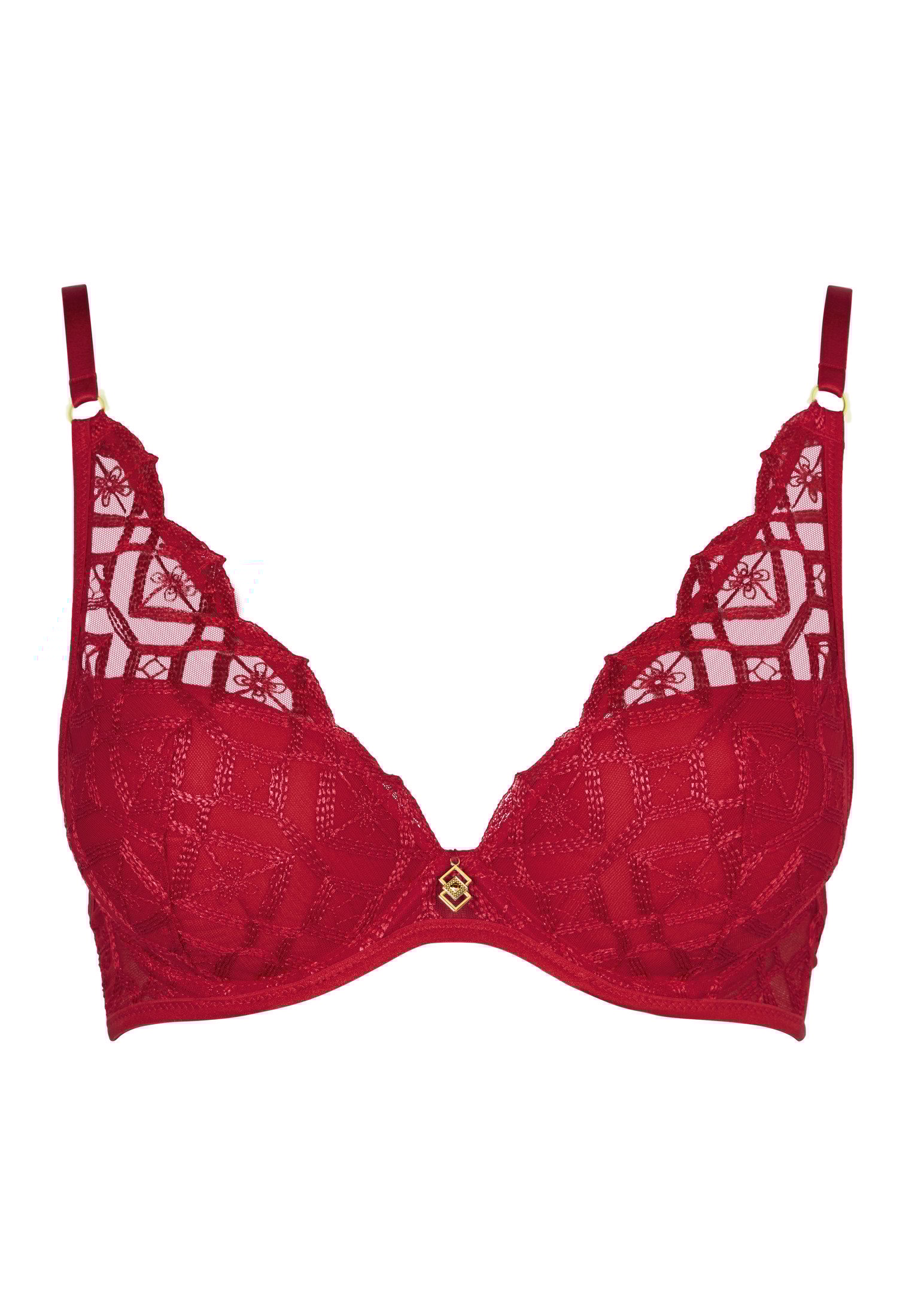 A Fleur De Toi scarf-style plunge bra AUBADE Red