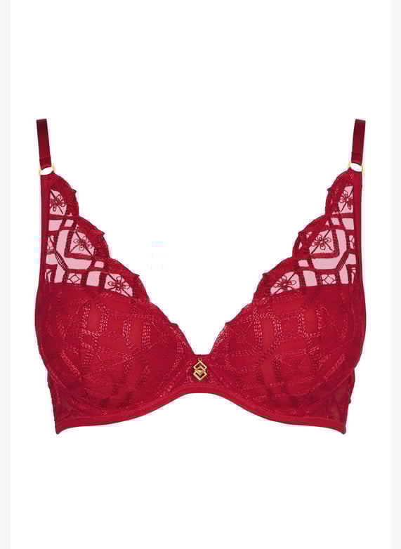 Soutien-gorge plunge foulard | Rouge by AUBADE Soutien-gorge plunge foulard Rouge