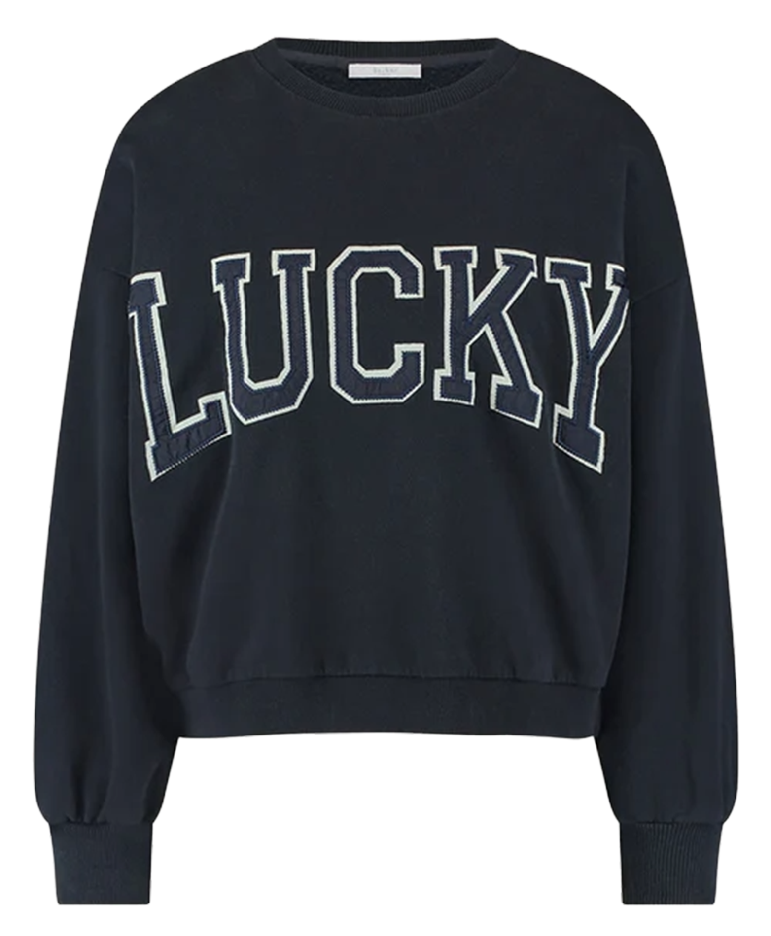 Korte wijde sweater van biologisch katoen BY BAR Blauw