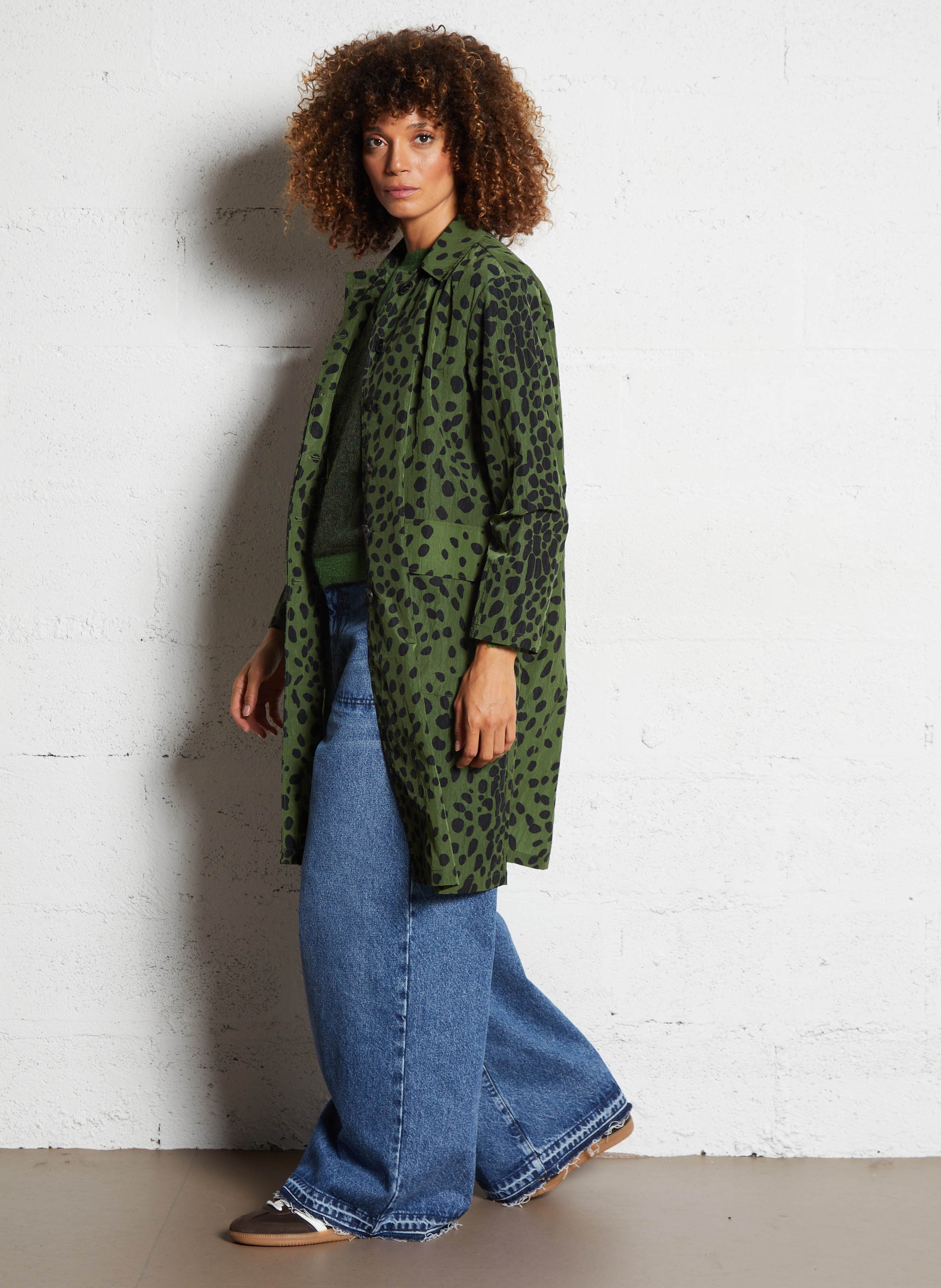 Jacket with classic printed collar LEON & HARPER Green
