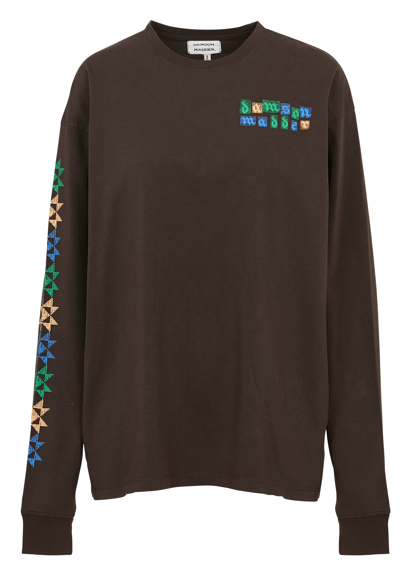 Straight round neck t-shirt with printed back DAMSON MADDER Brown