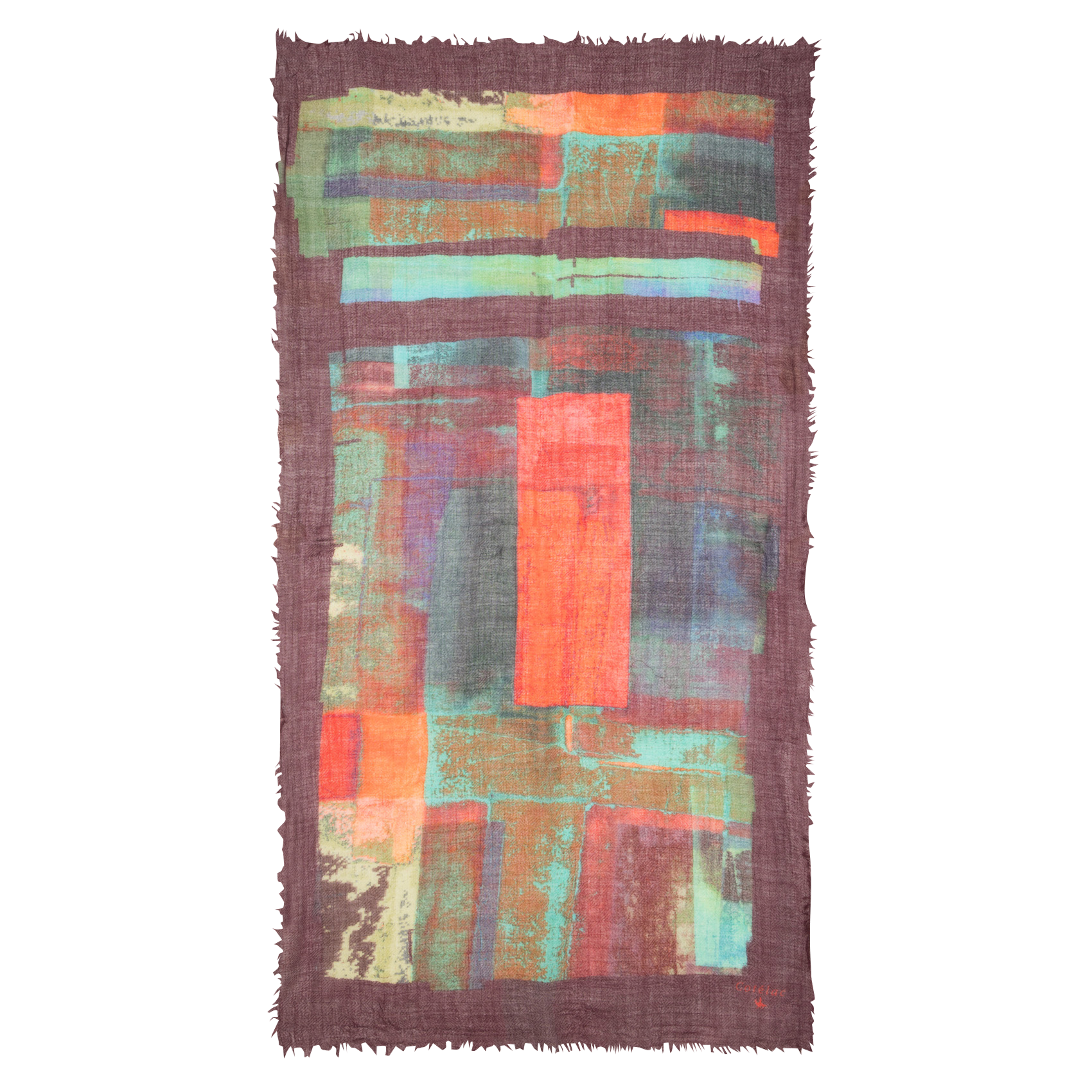 Effen wollen sjaal COTELAC Violet