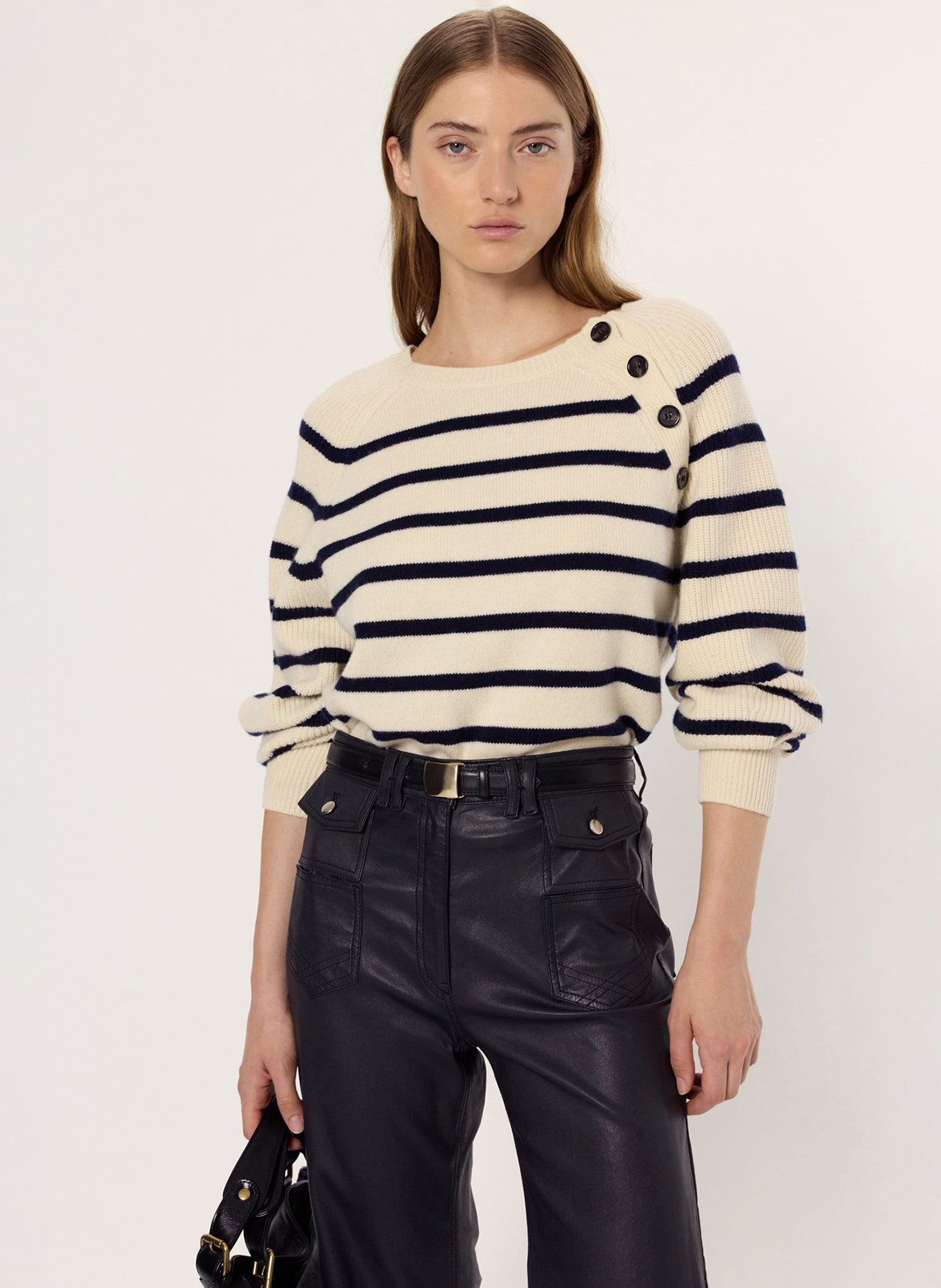 Pull col rond en laine GERARD DAREL Beige