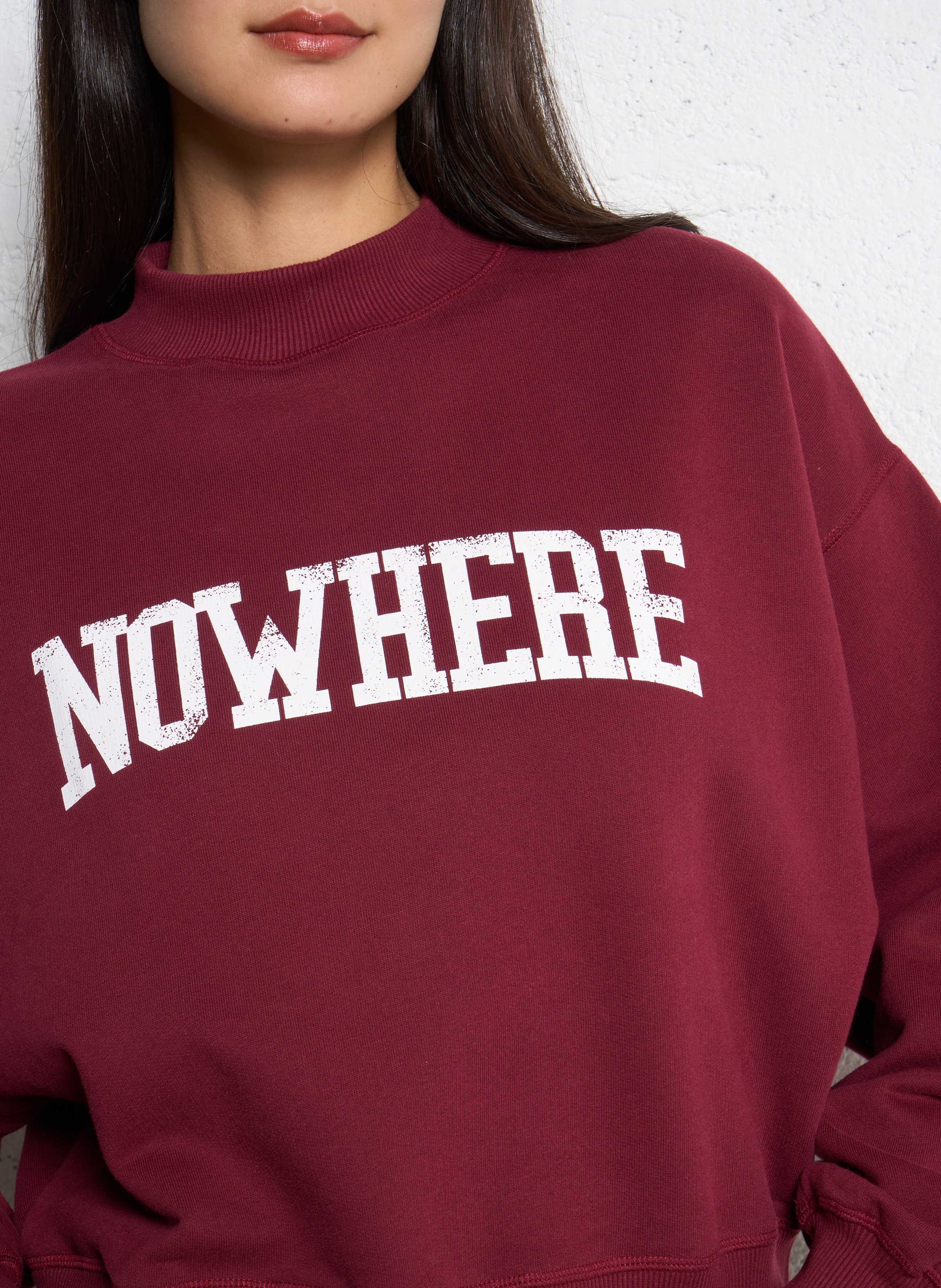 Oversized, katoenen sweater met opstaande kraag THE NEW SOCIETY Rood