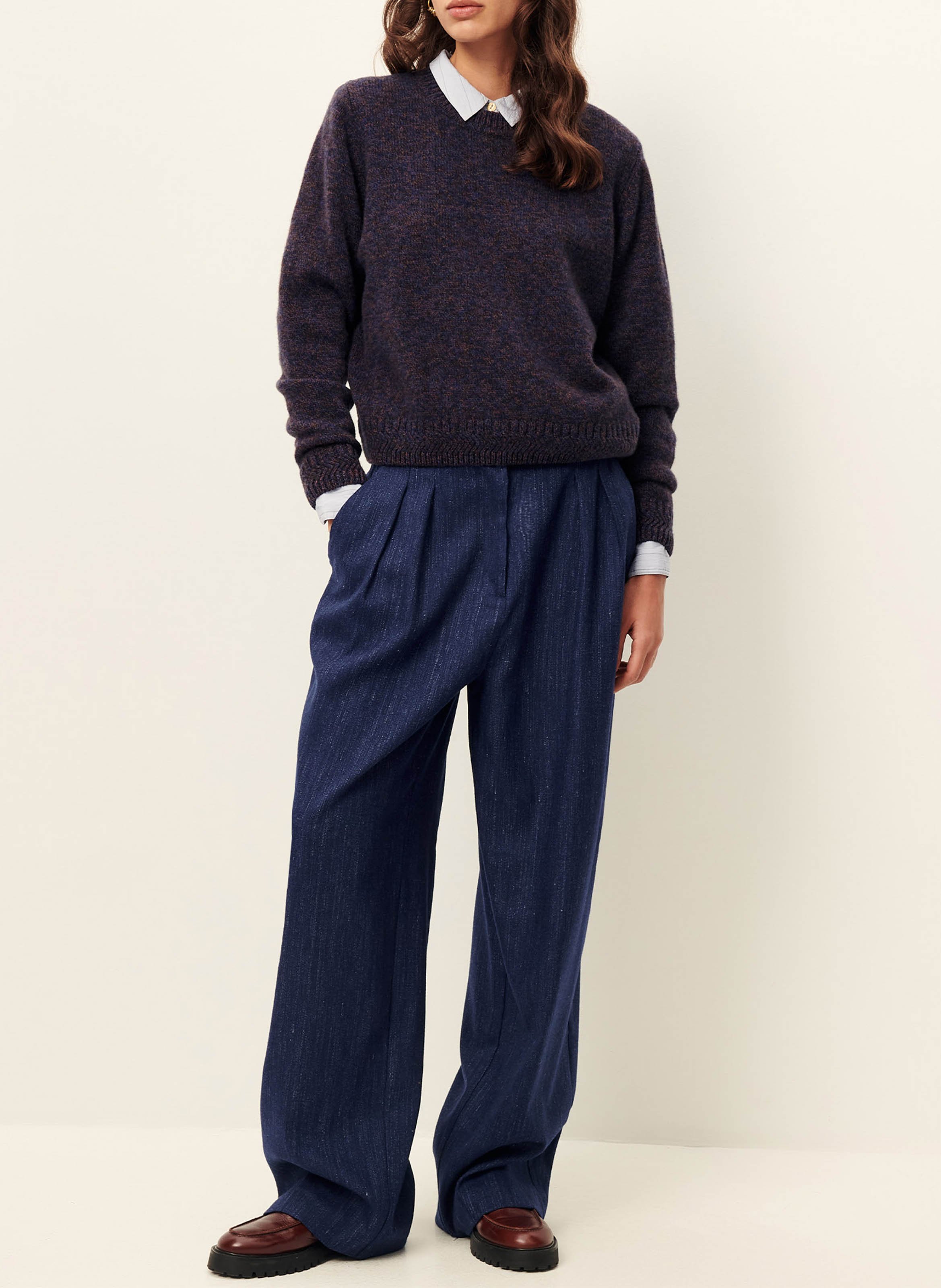 Pantalon droit taille haute uni SESSUN Bleu