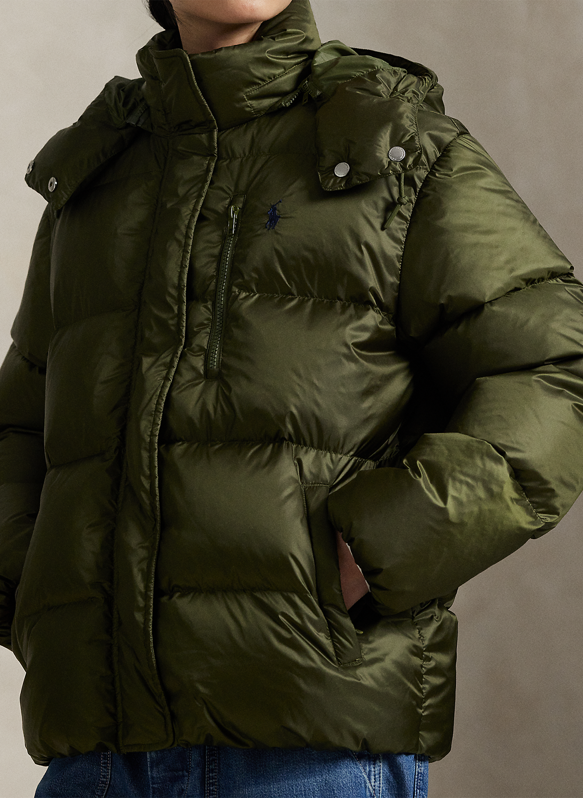 Doudoune col montant à capuche POLO RALPH LAUREN Vert