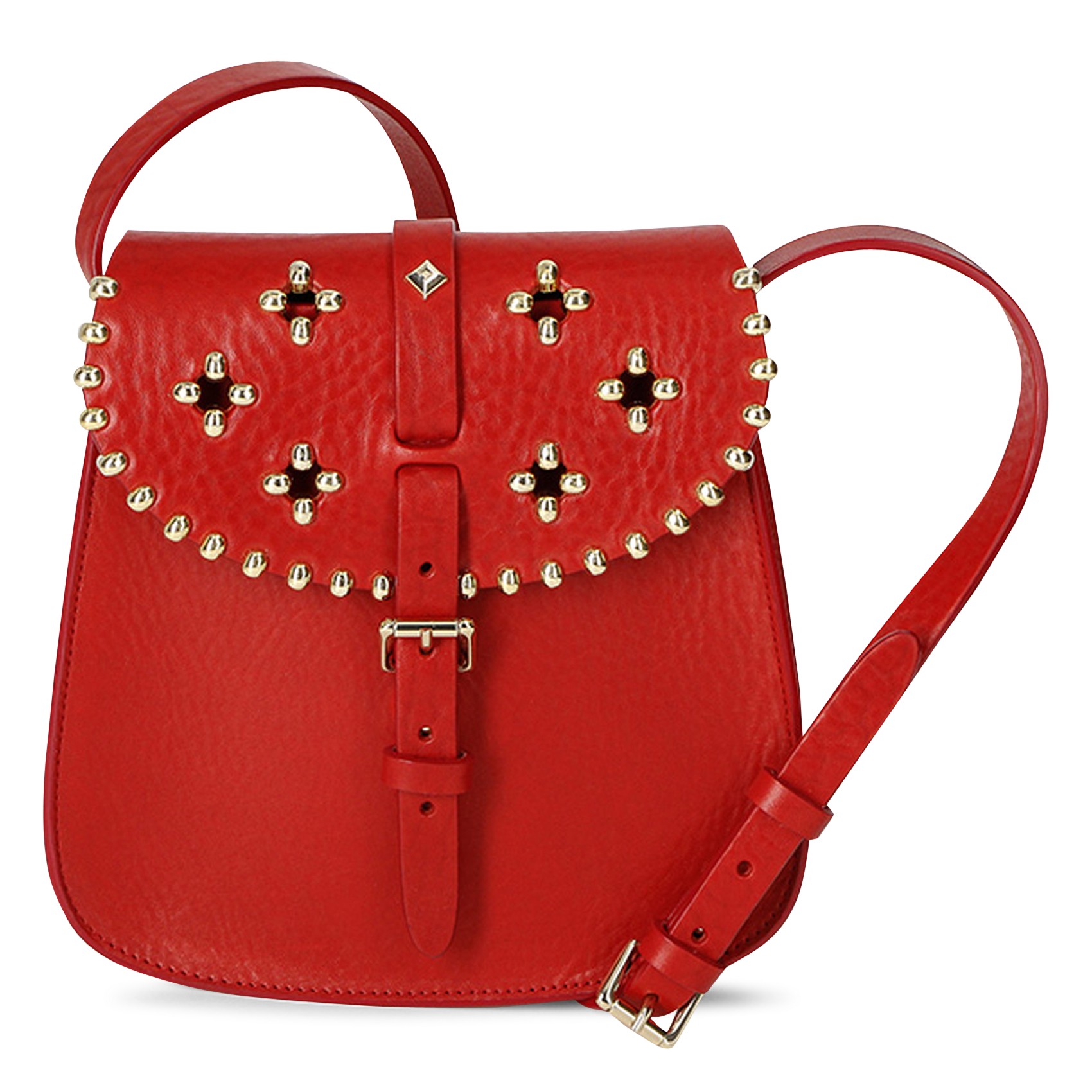 Sac porté épaule en cuir HERBERT FRERE SOEUR Rouge