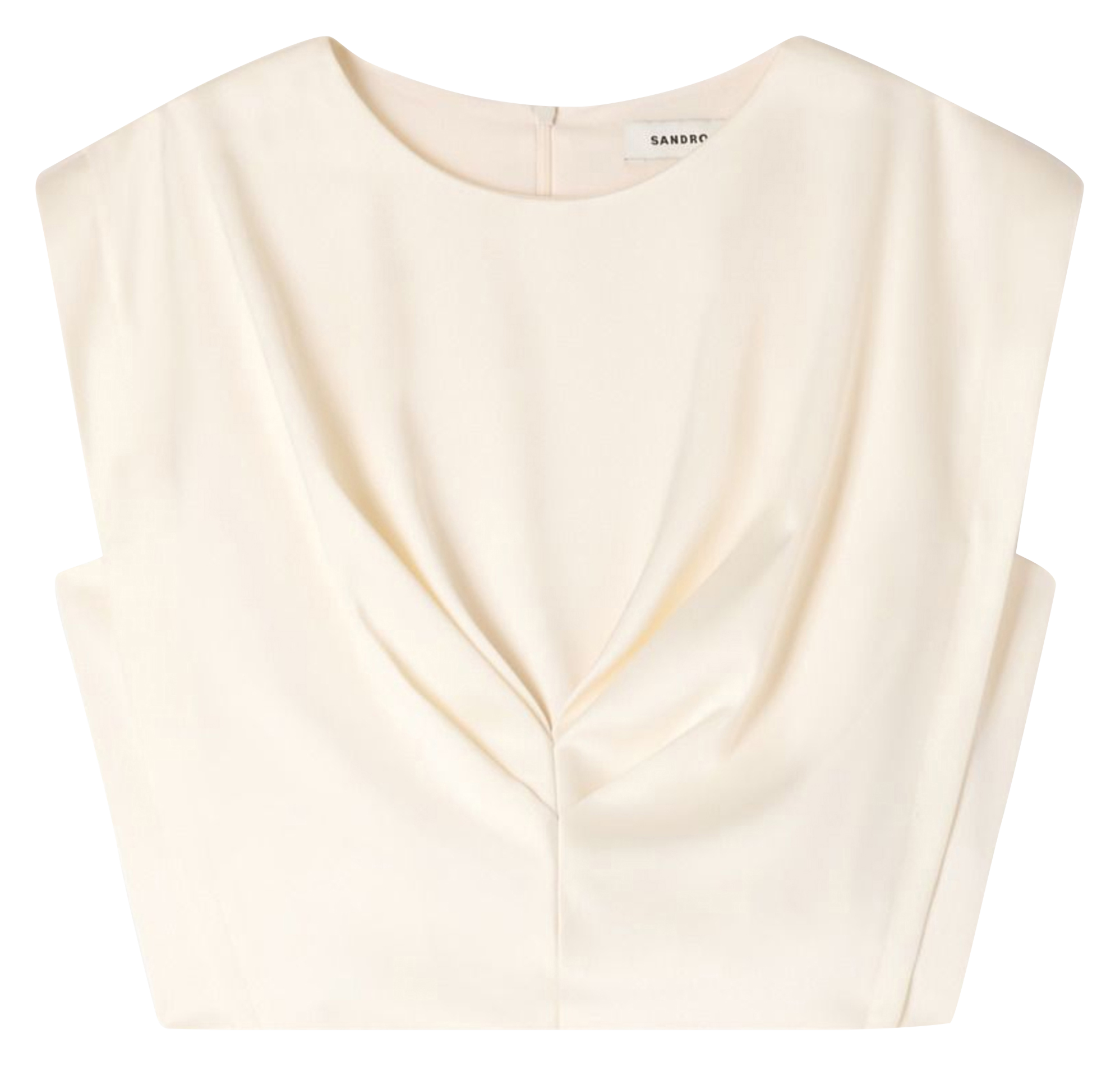 Rechte, satijnachtige top met ronde hals SANDRO Beige
