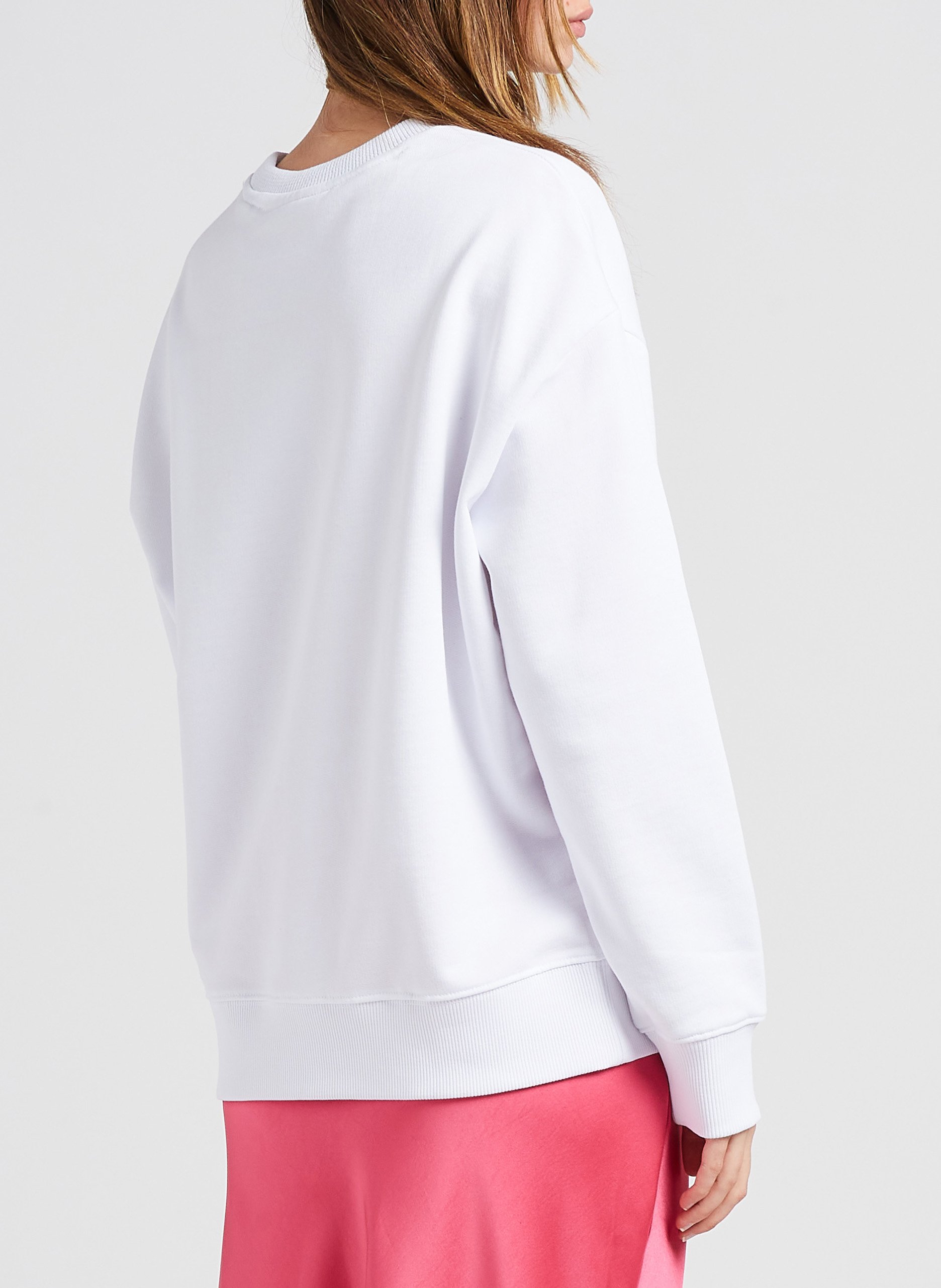 Round-neck organic cotton sweatshirt with screen print SCOTCH AND SODA White