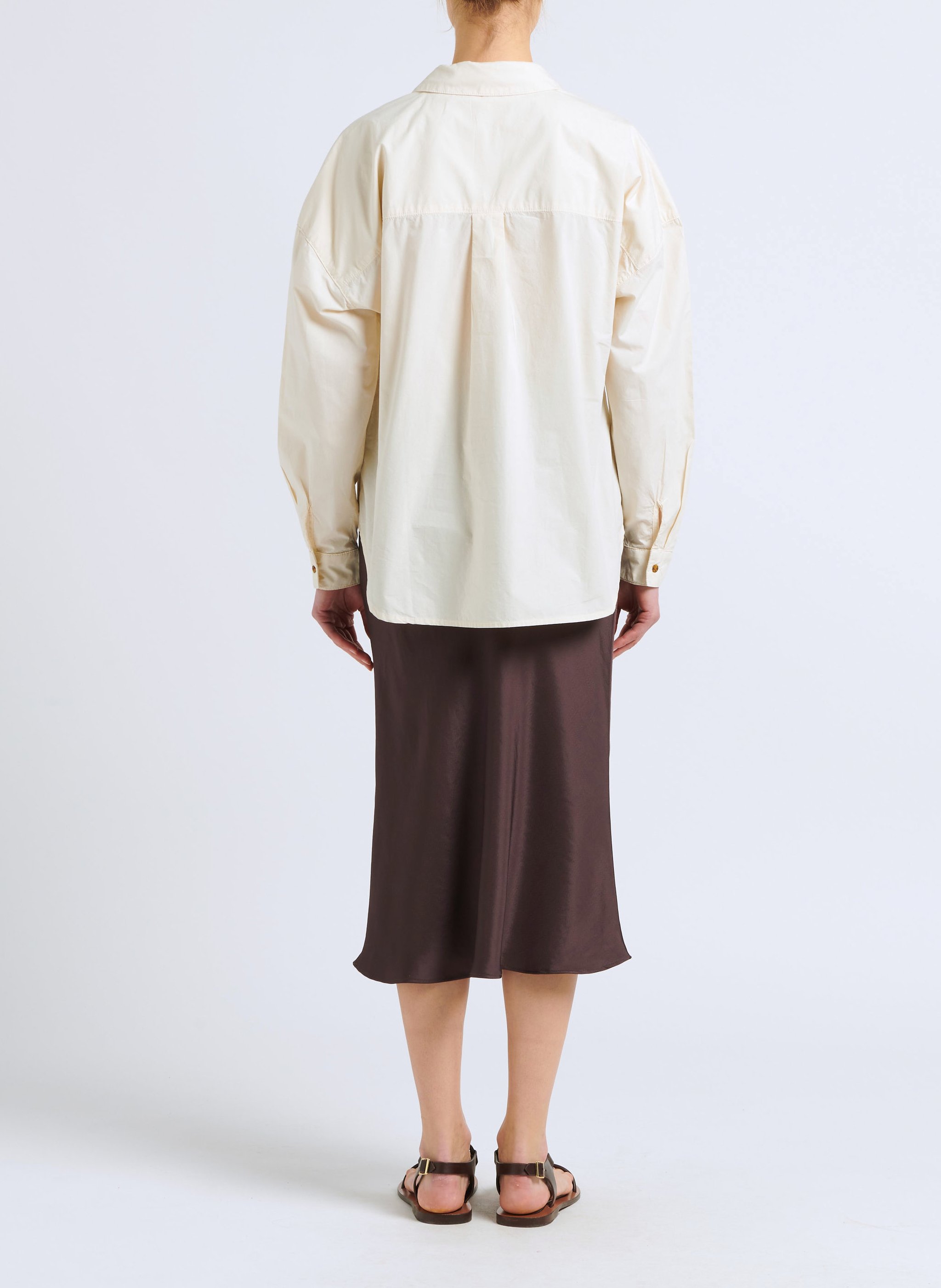 Katoenen blouse met klassieke kraag CHLOE STORA Wit