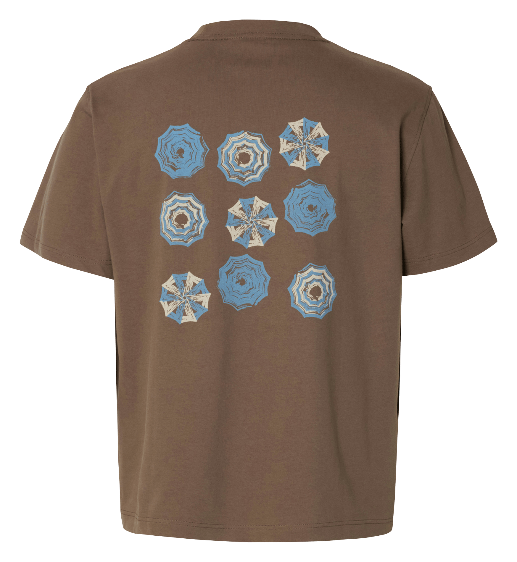 Oversized round neck organic cotton t-shirt SELECTED Brown