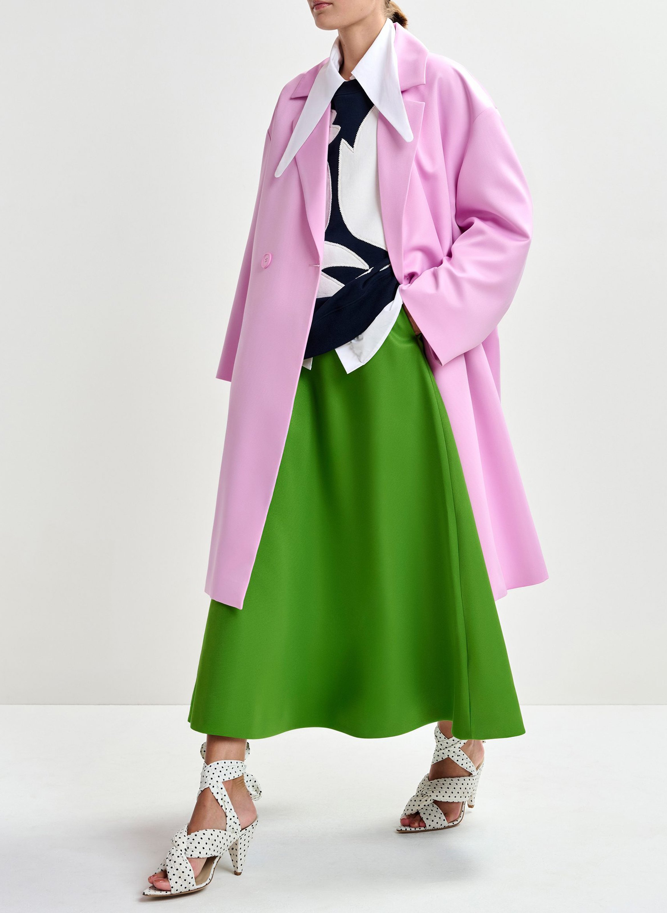 Oversized shirt with extended plain collar ESSENTIEL ANTWERP White