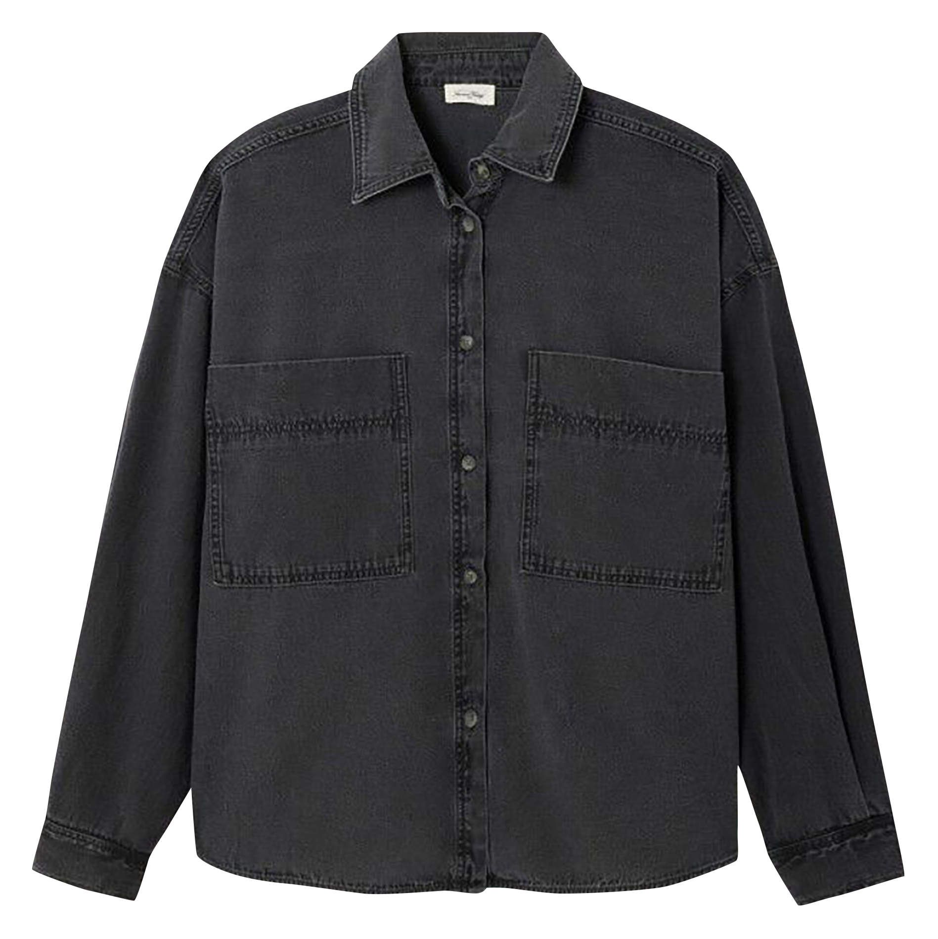 Capri plain oversized shirt AMERICAN VINTAGE Black