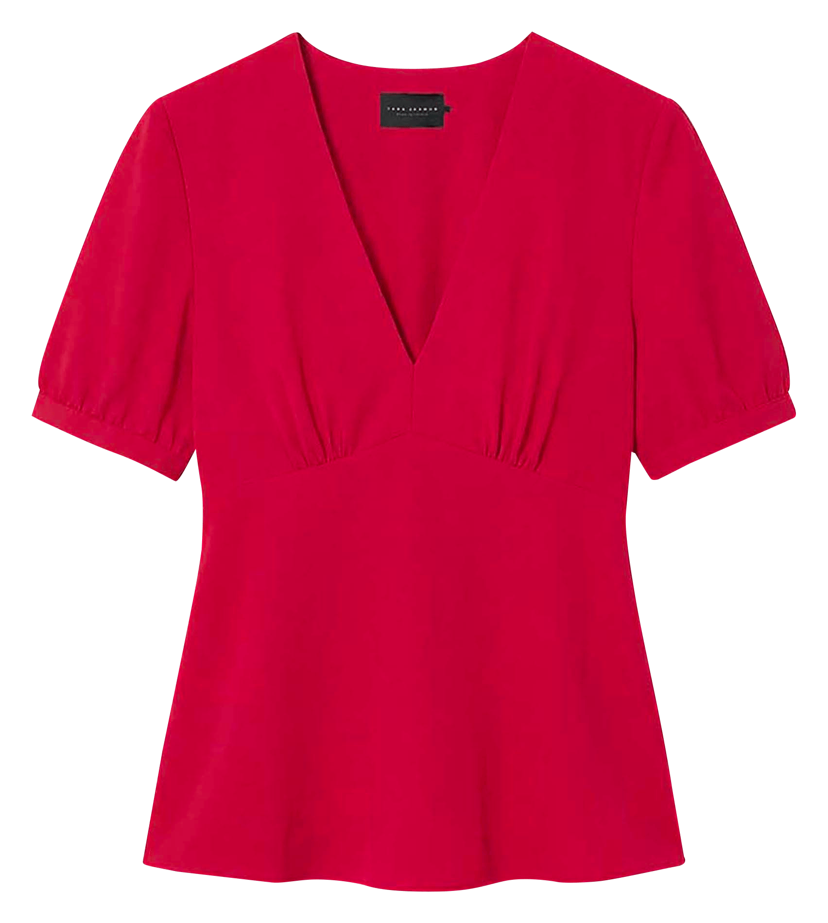 Taillierte Bluse mit V-Ausschnitt aus fließendem Crêpe TARA JARMON Rot