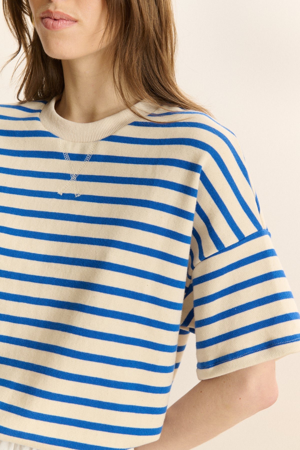 Short-sleeved striped sweatshirt GARANCE PARIS Blue