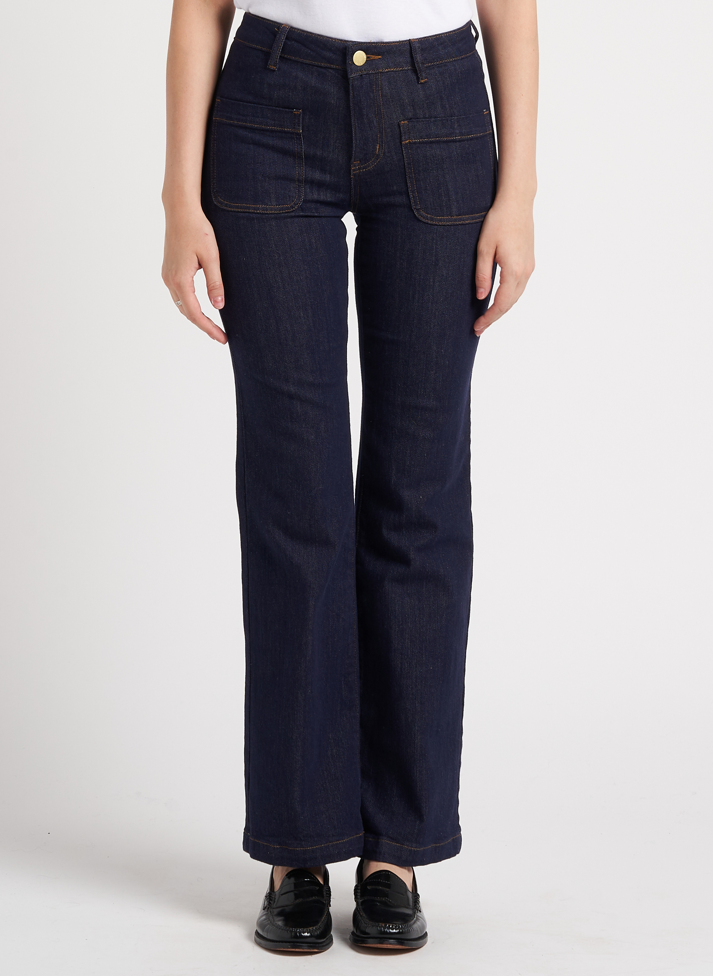 Jean flare en coton mélangé LA PETITE ETOILE Blauw