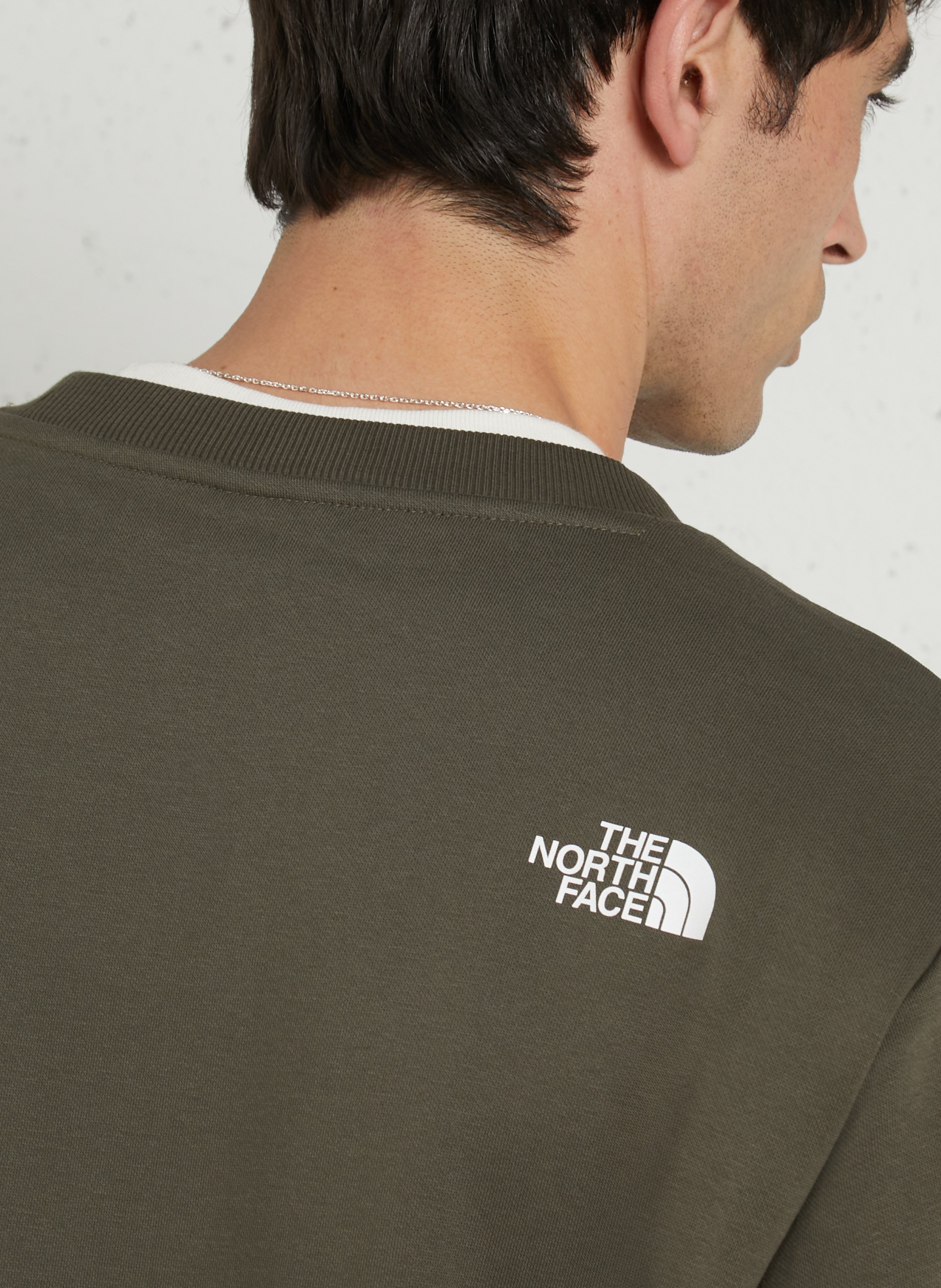 Sweat droit col rond sérigraphié en coton mélangé THE NORTH FACE Vert