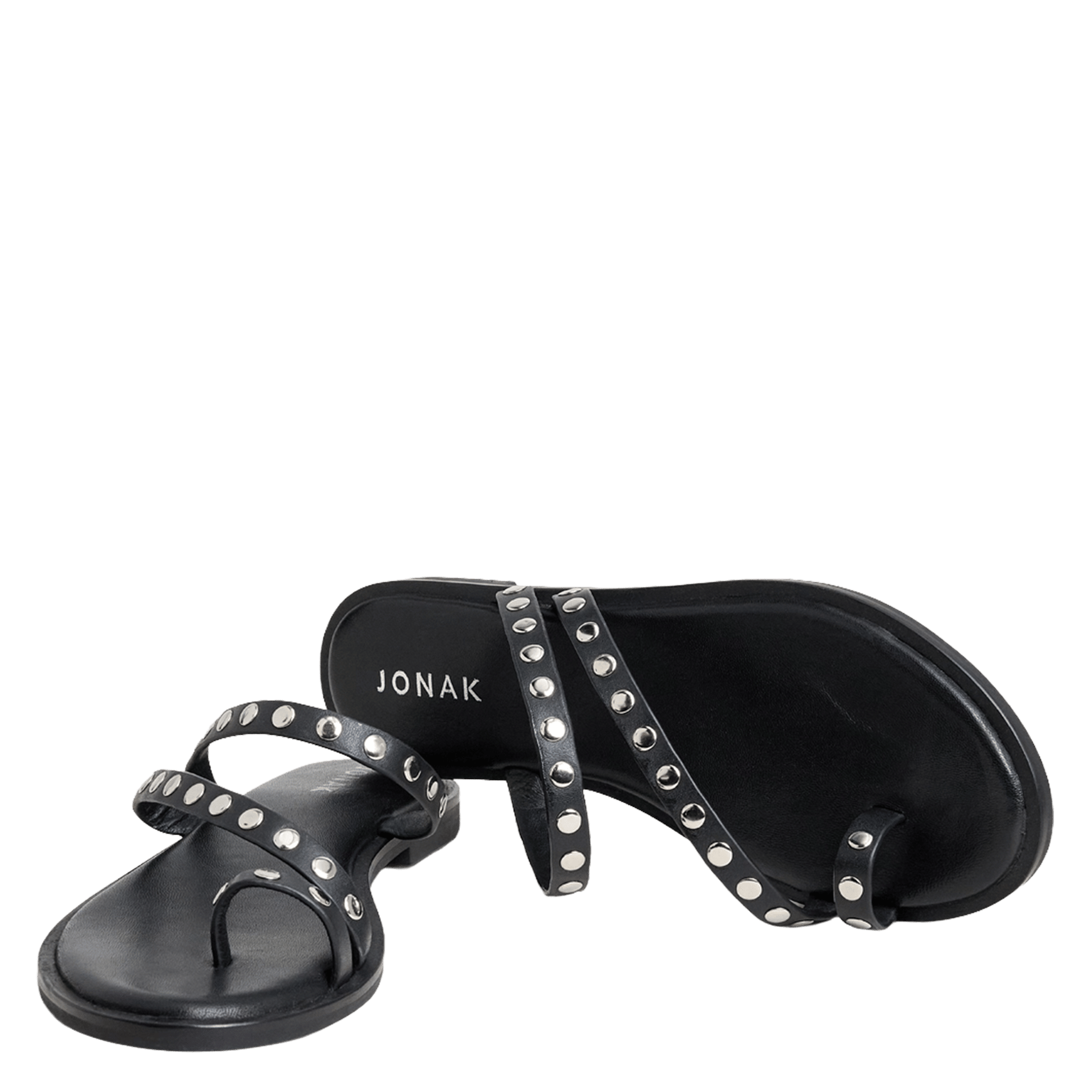 Sandales plates en cuir JONAK Noir