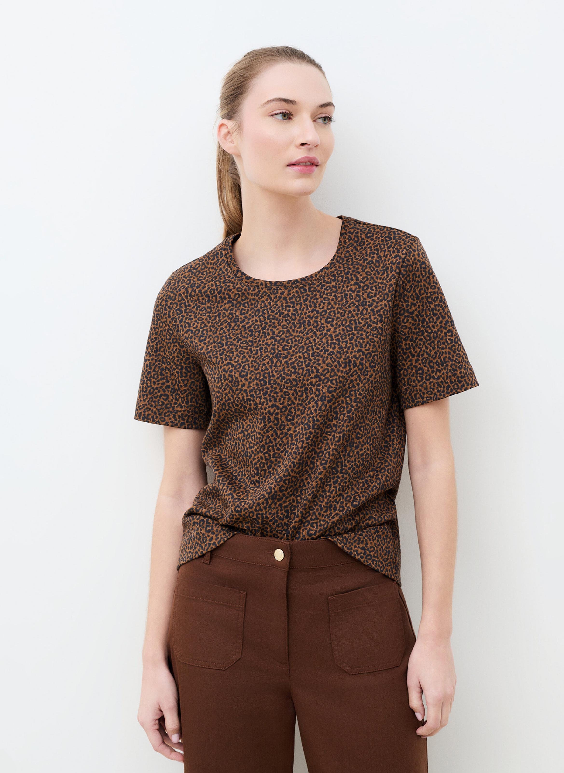 Camiseta con cuello redondo  CAROLL Marron