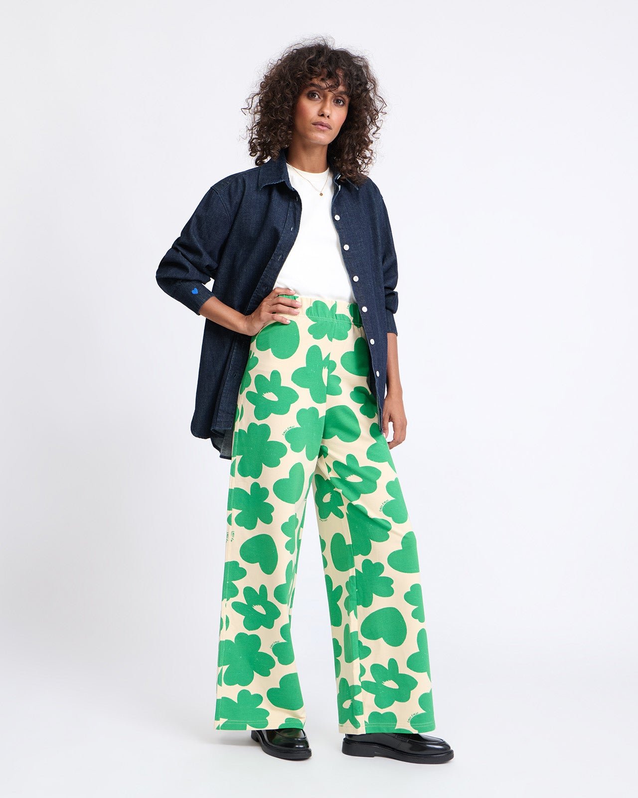 Maxi printed organic cotton pants - Lucky EMOI EMOI Green