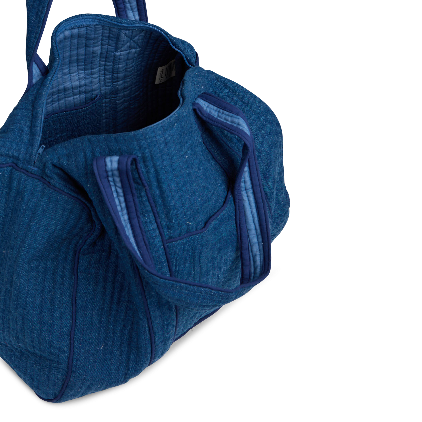 Sac zippé denim en coton matelassé APACHES COLLECTIONS Bleu