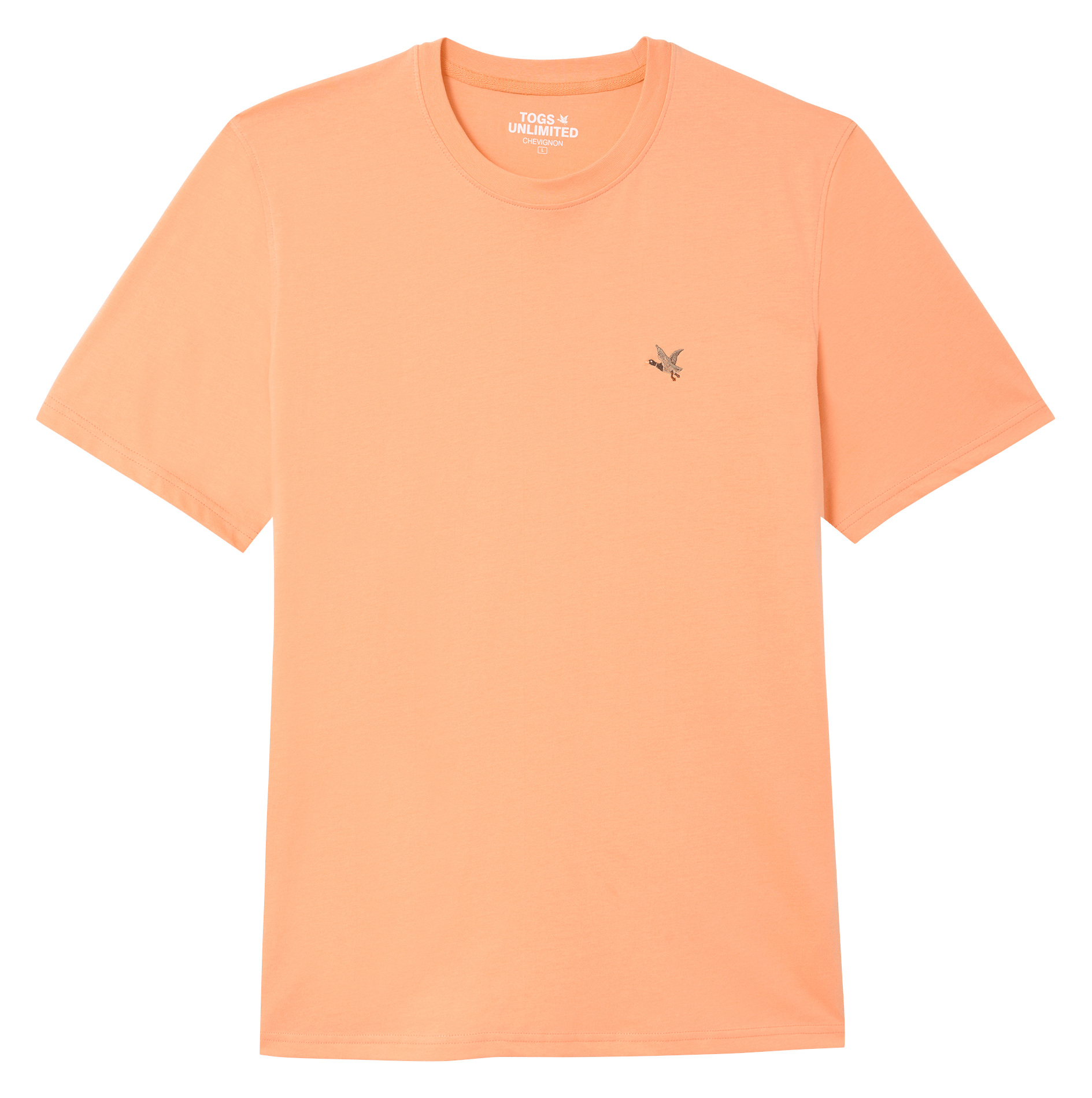 Tee-shirt droit col rond uni à logo brodé CHEVIGNON Orange