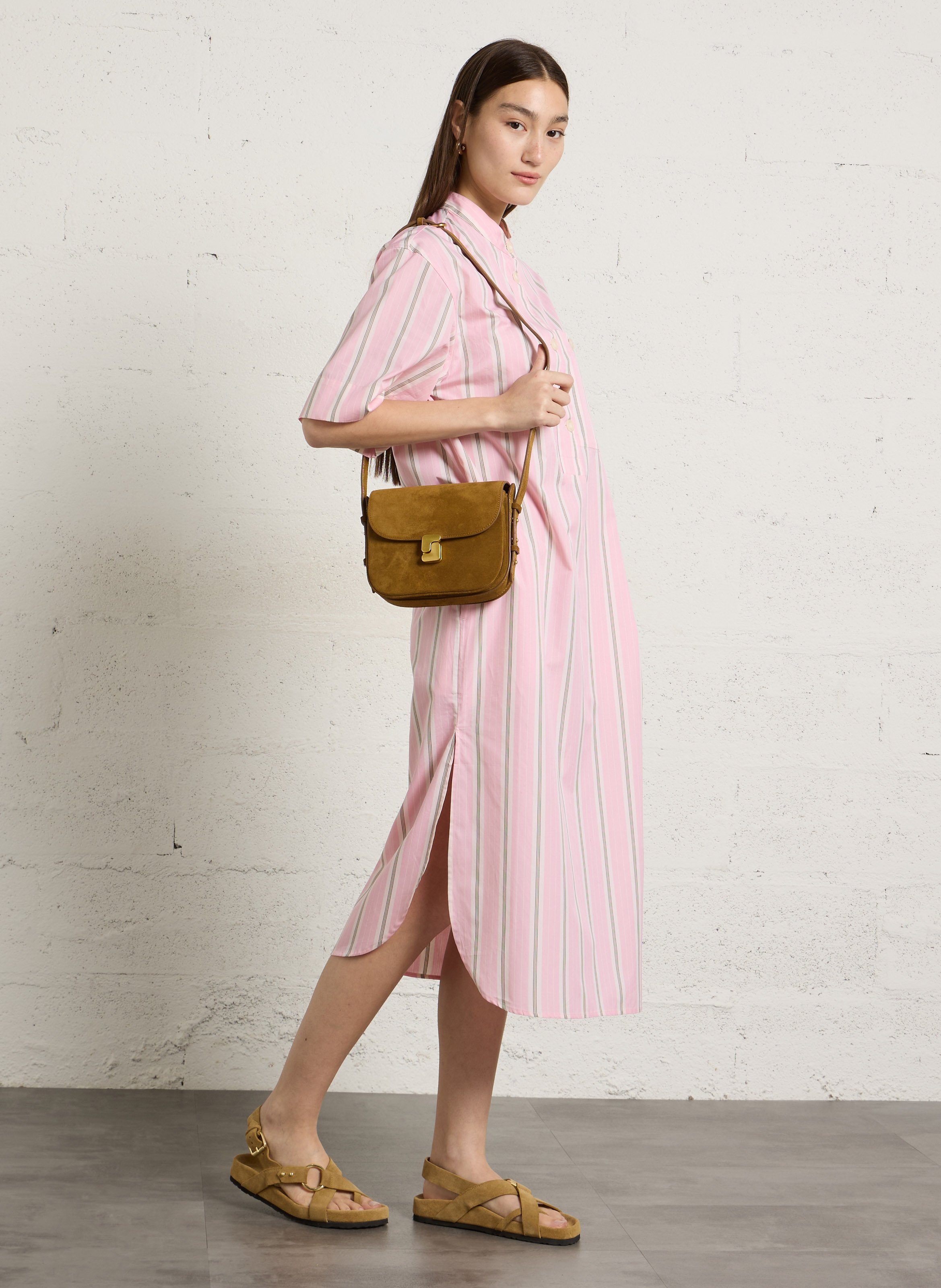 Leder-Umhängetasche SOEUR Braun