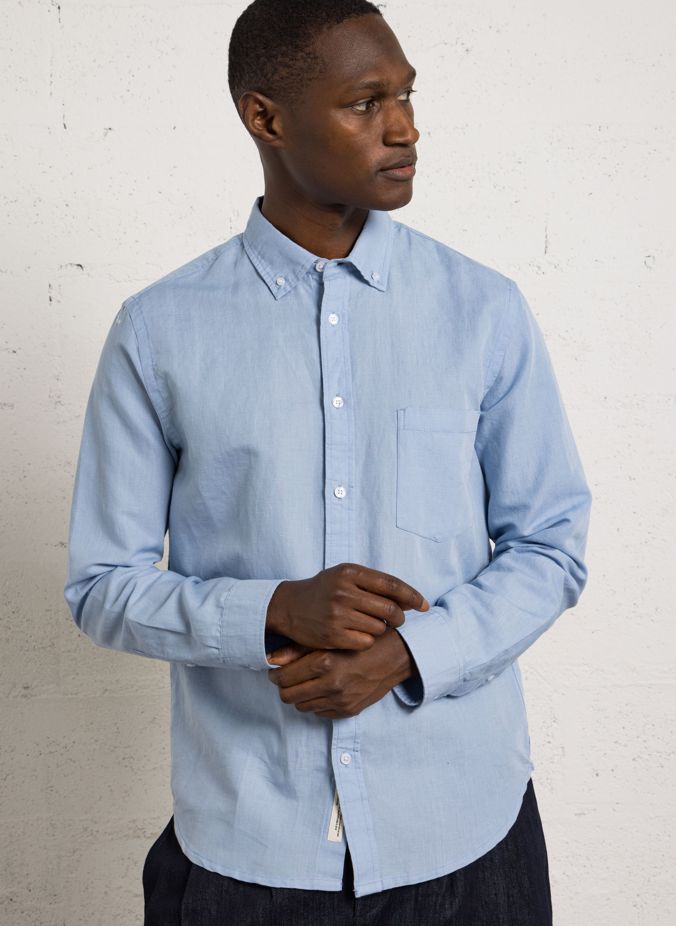 Chemise col classique en lin mélangé MINIMUM