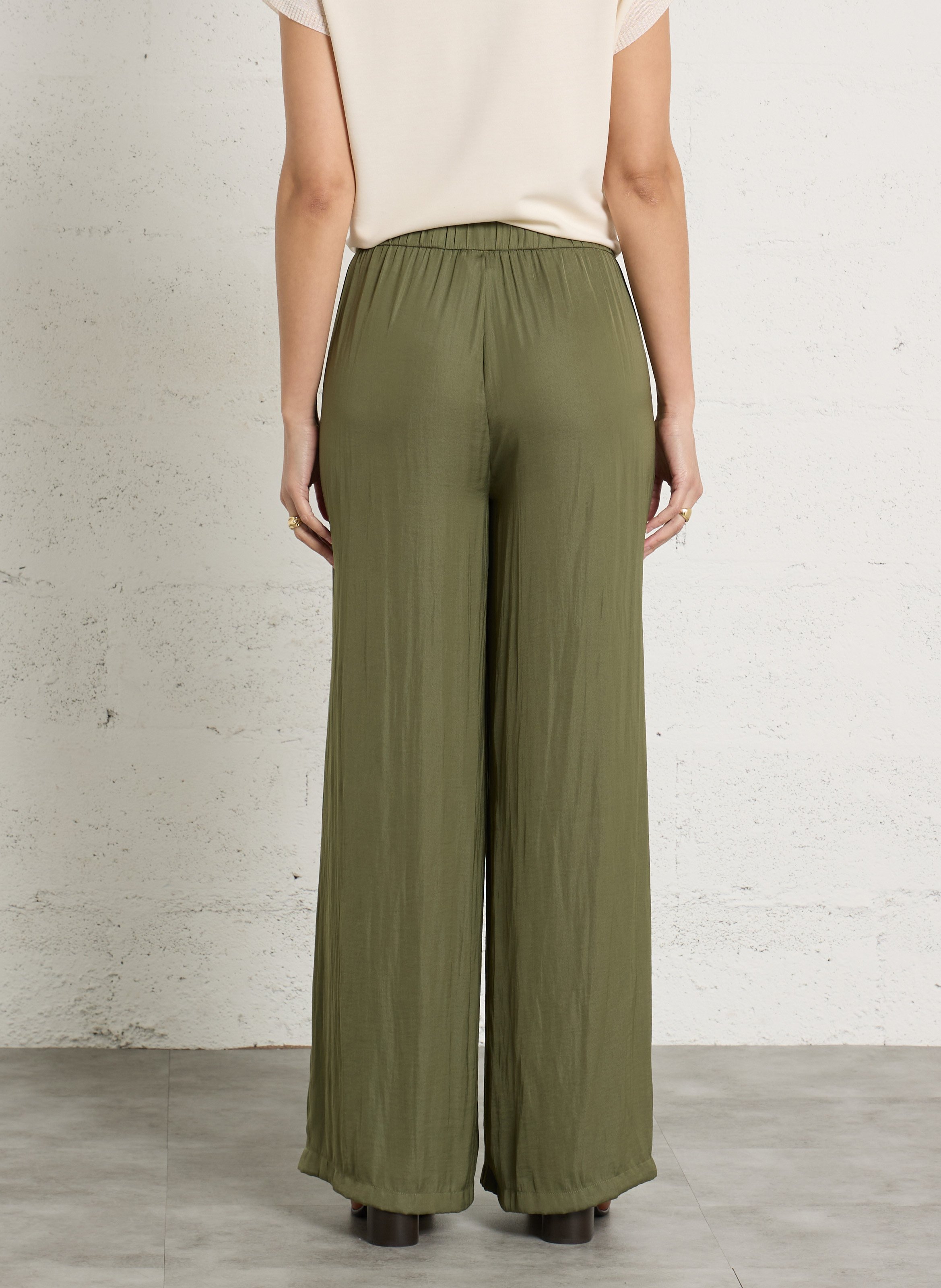 Ruimvallende blouse met klassieke kraag en print MAISON 123 Kaki