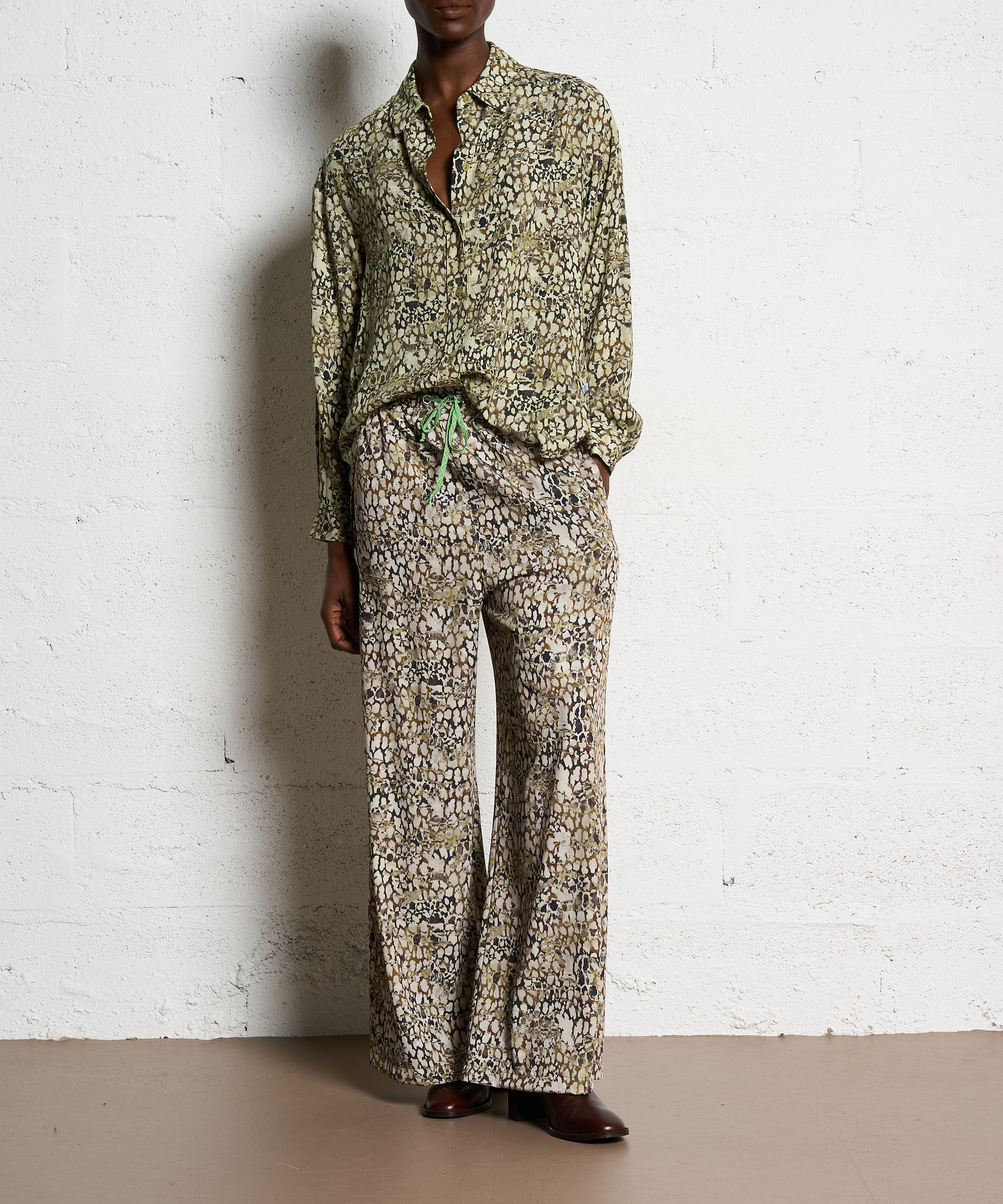 Printed palazzo pants PLEASE Green