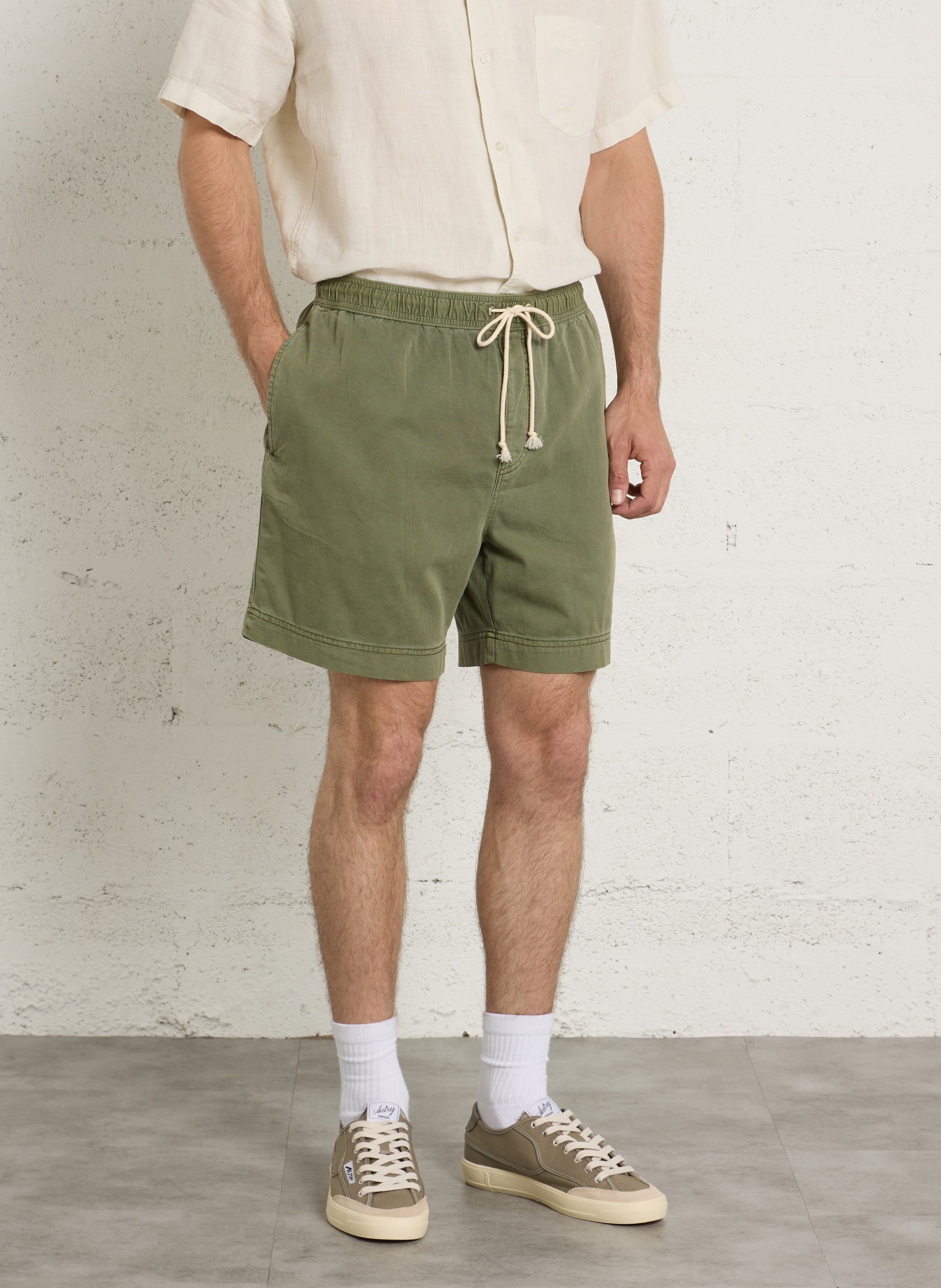 Elasticated cotton shorts GANT Green