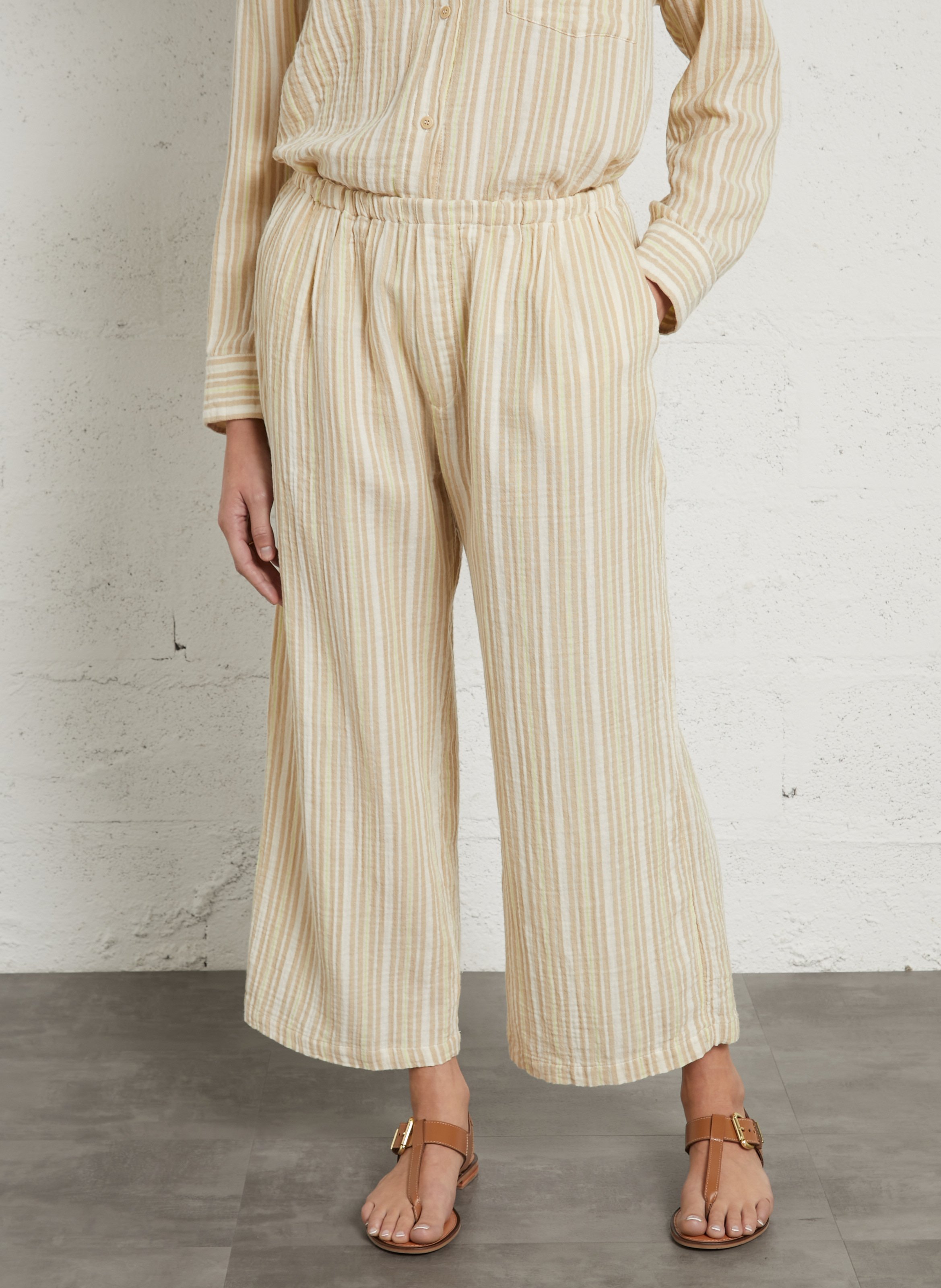 Rechte broek met strepen  MASSCOB Beige