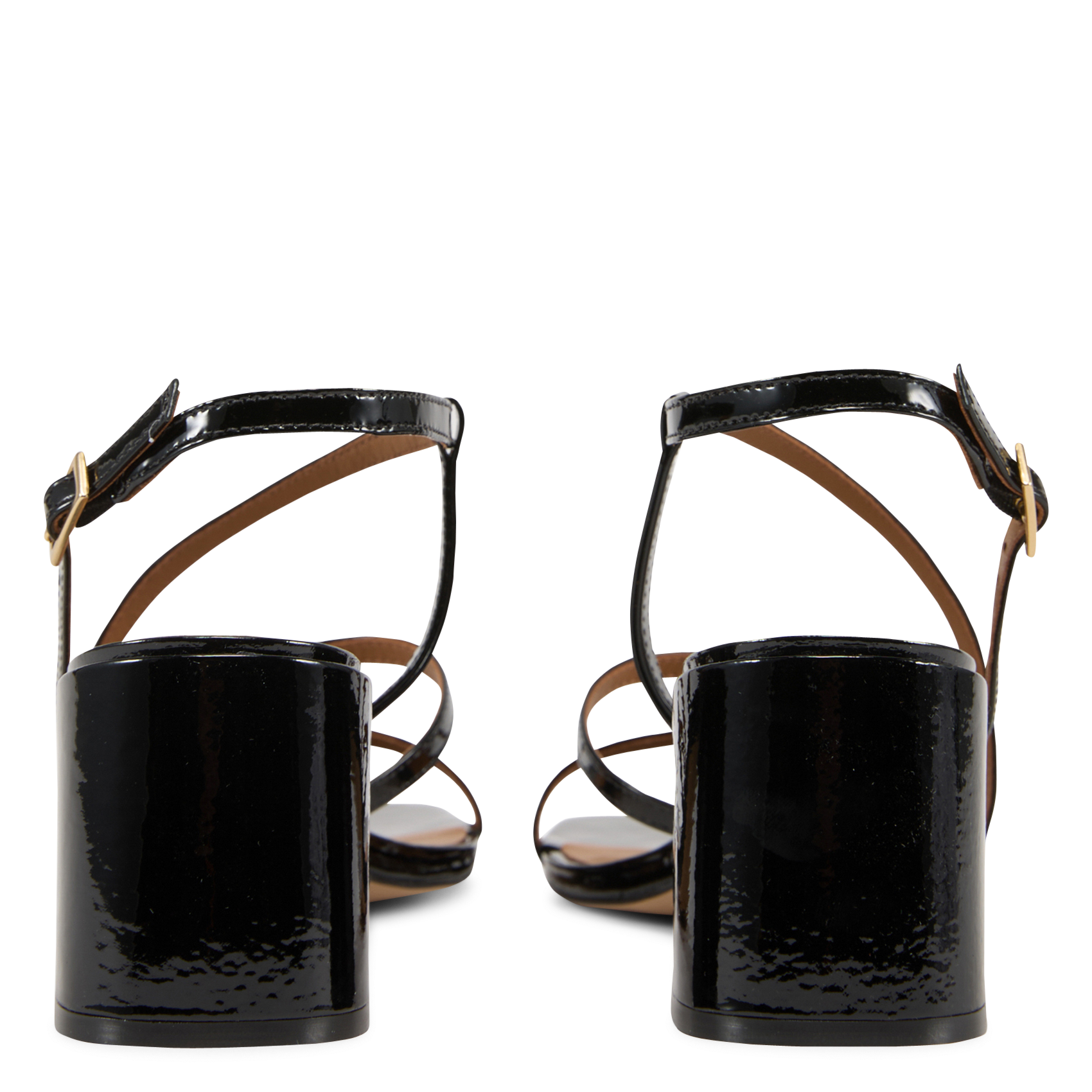 Sandales hautes en cuir vernis SAISON 1865 Noir