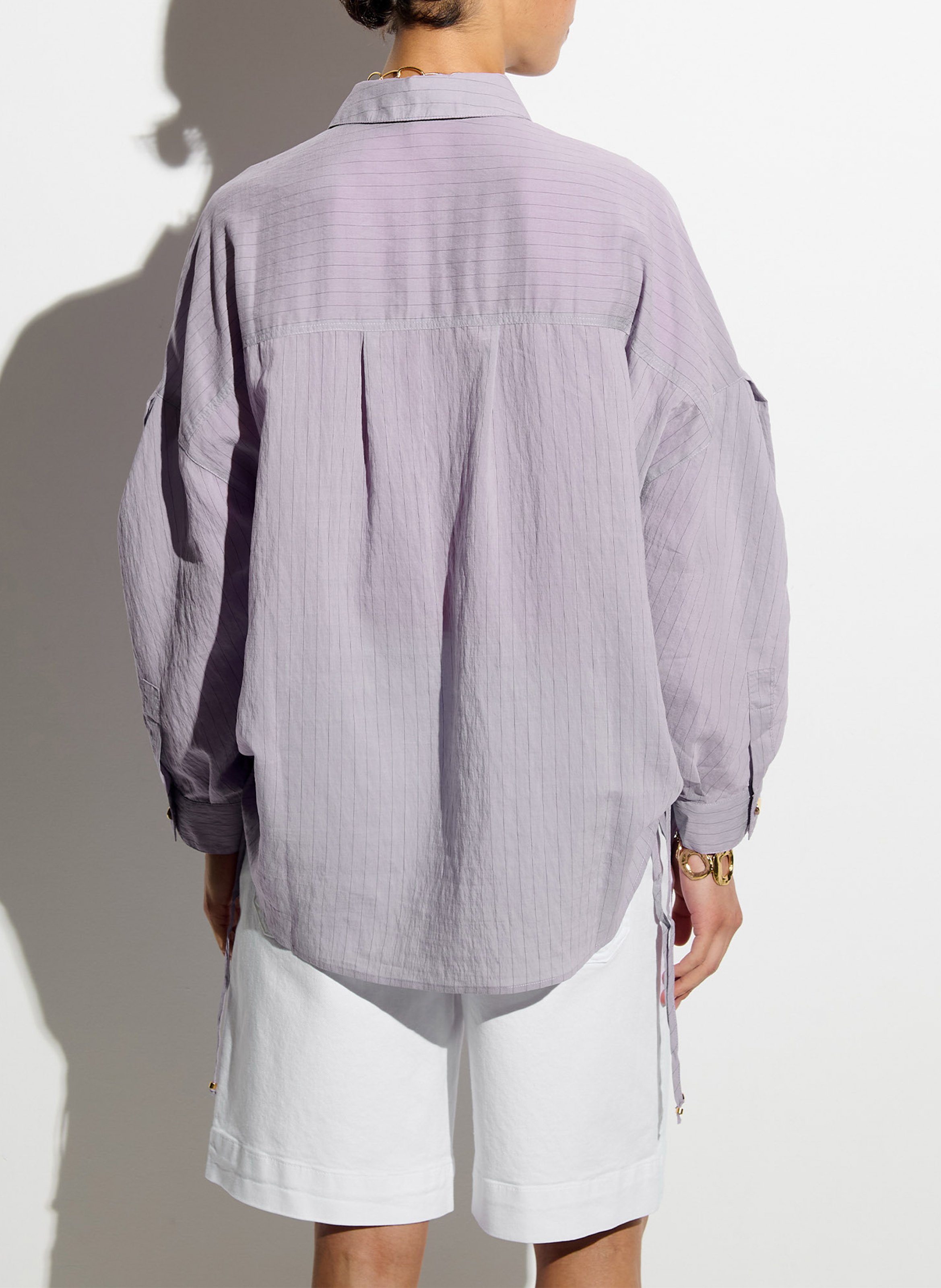 Baumwollbluse mit klassischem Kragen SESSUN Violett