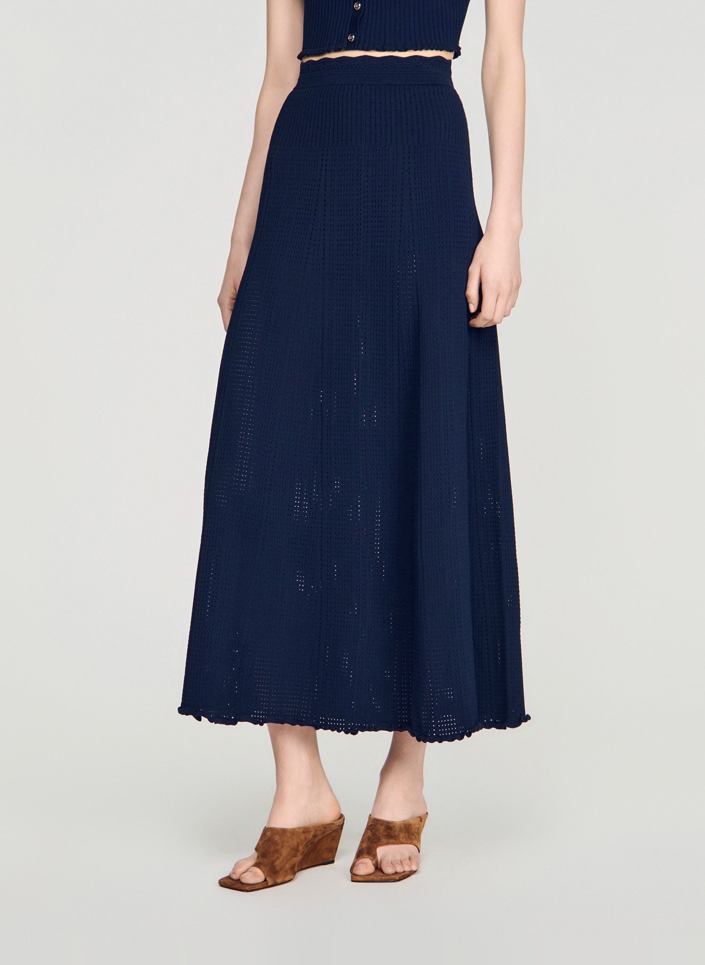 Halflange, gerende rok SANDRO Blauw