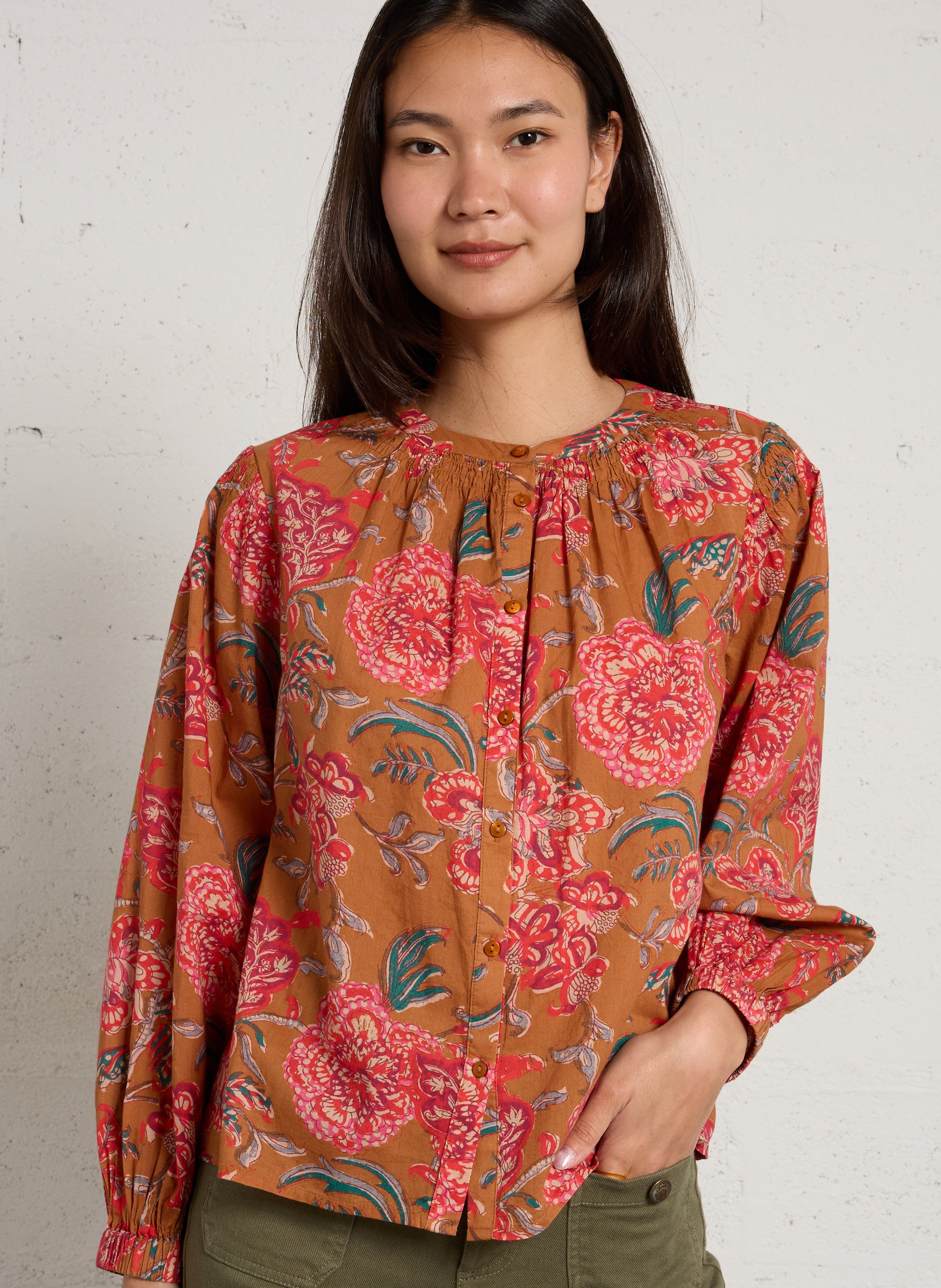 Chemise ample en coton MAISON 123 Orange