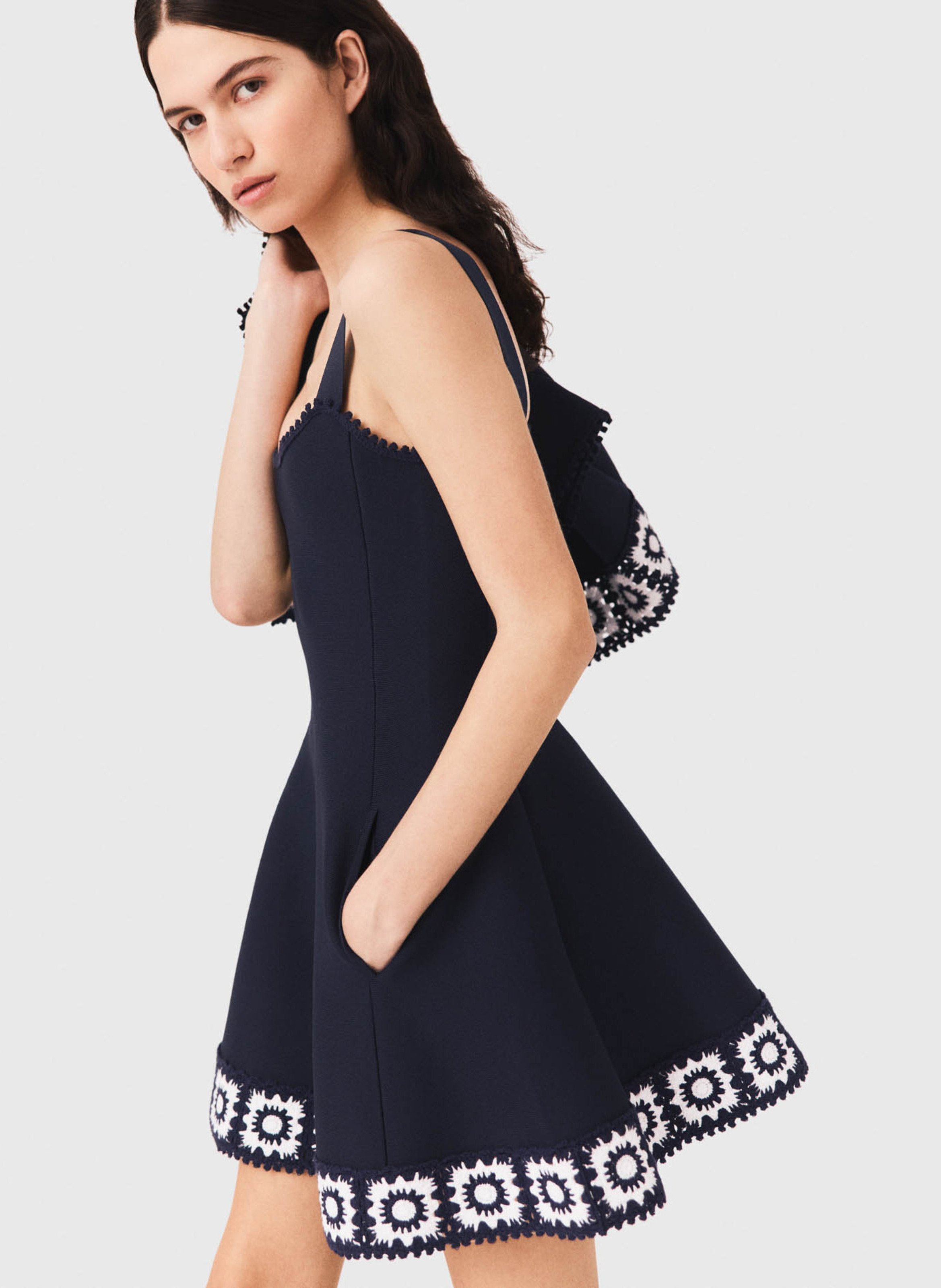 Robe courte évasée MAJE Bleu