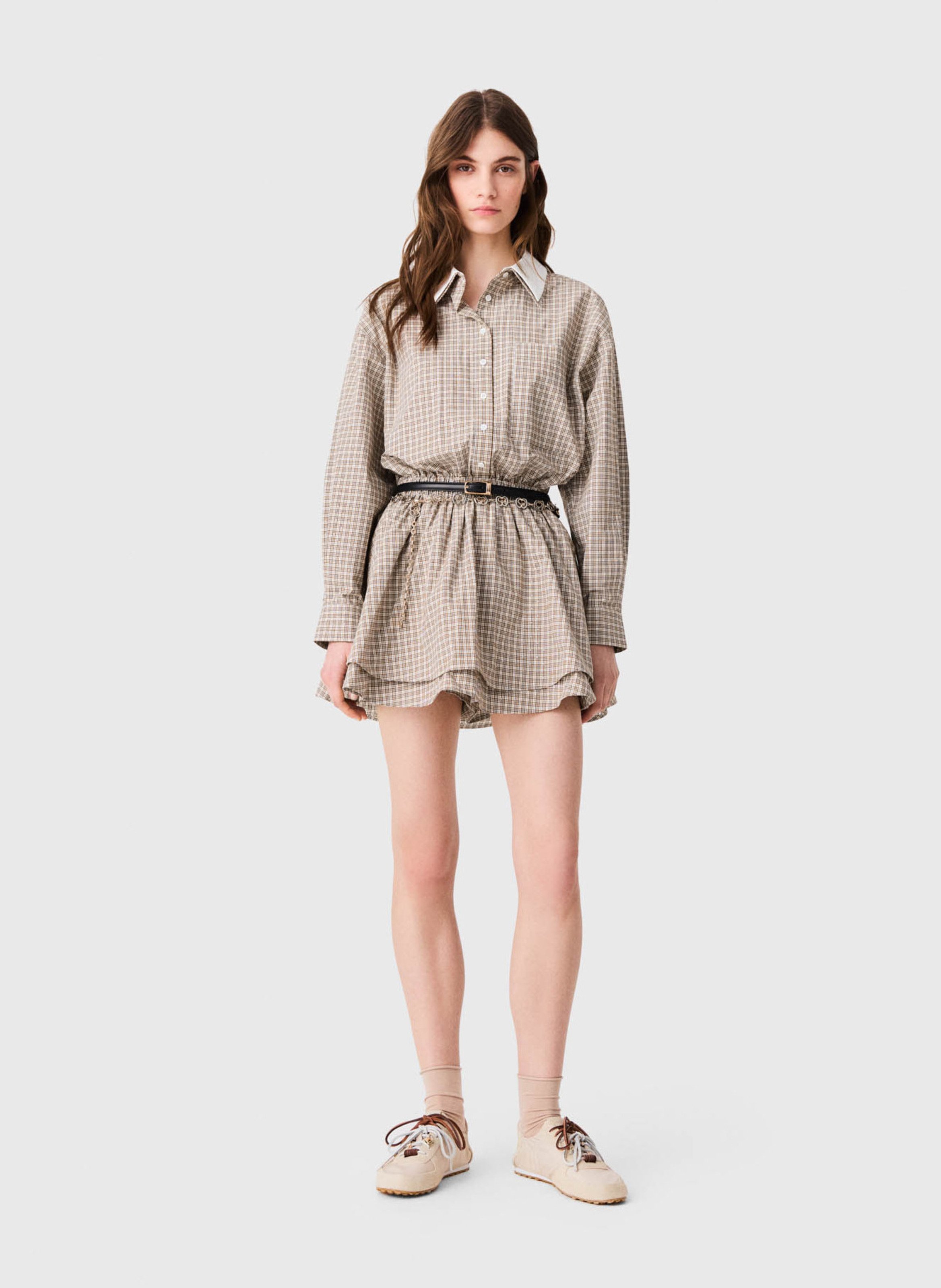 Korte katoenen jurk MAJE Beige