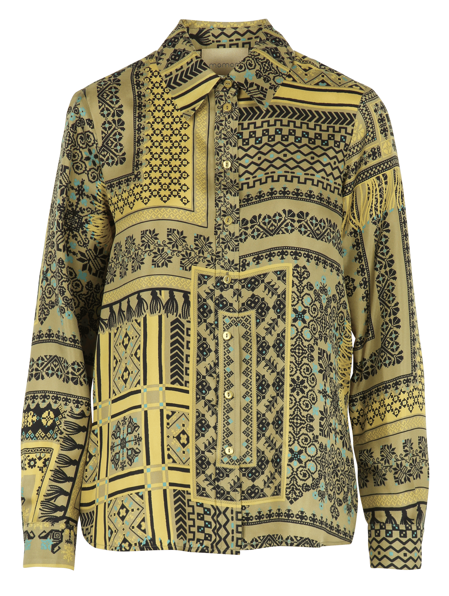 Oversized classic collar silk printed shirt MOMONI Yellow